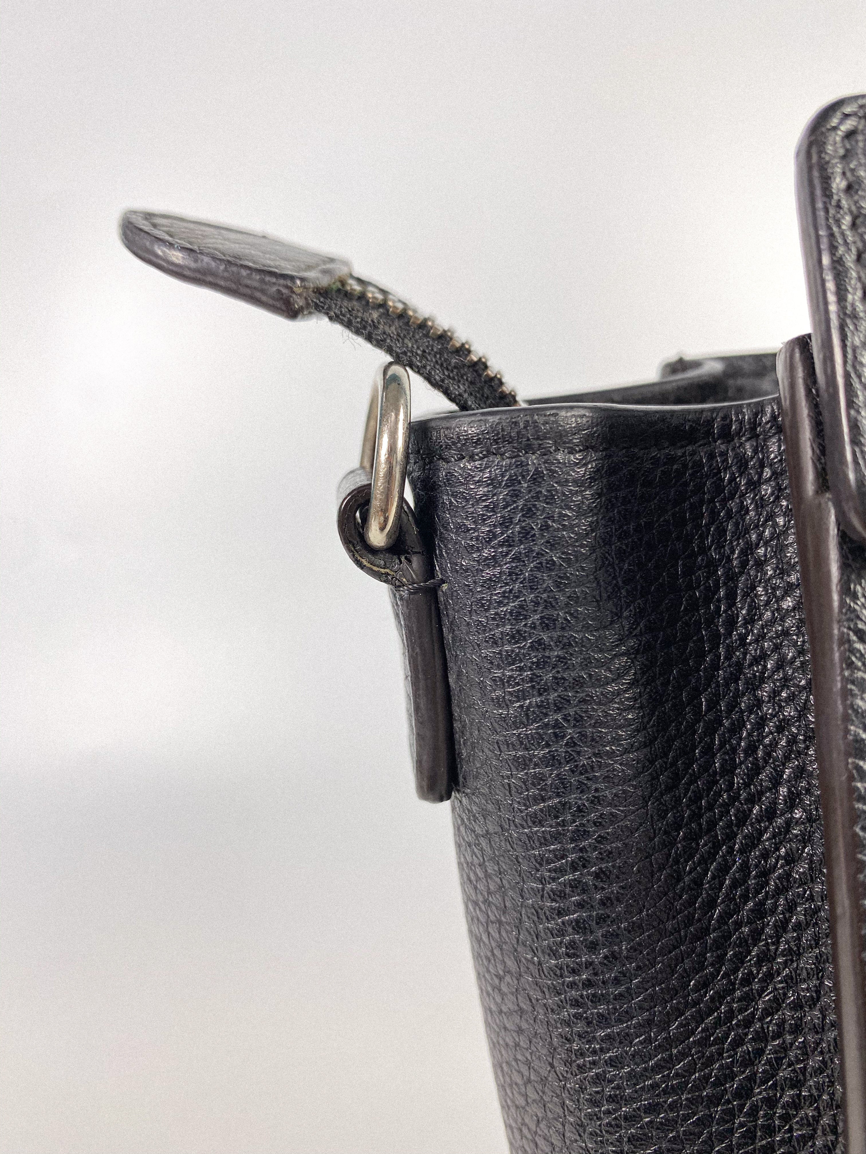 Celine Black Nano Luggage Drummed Calfskin