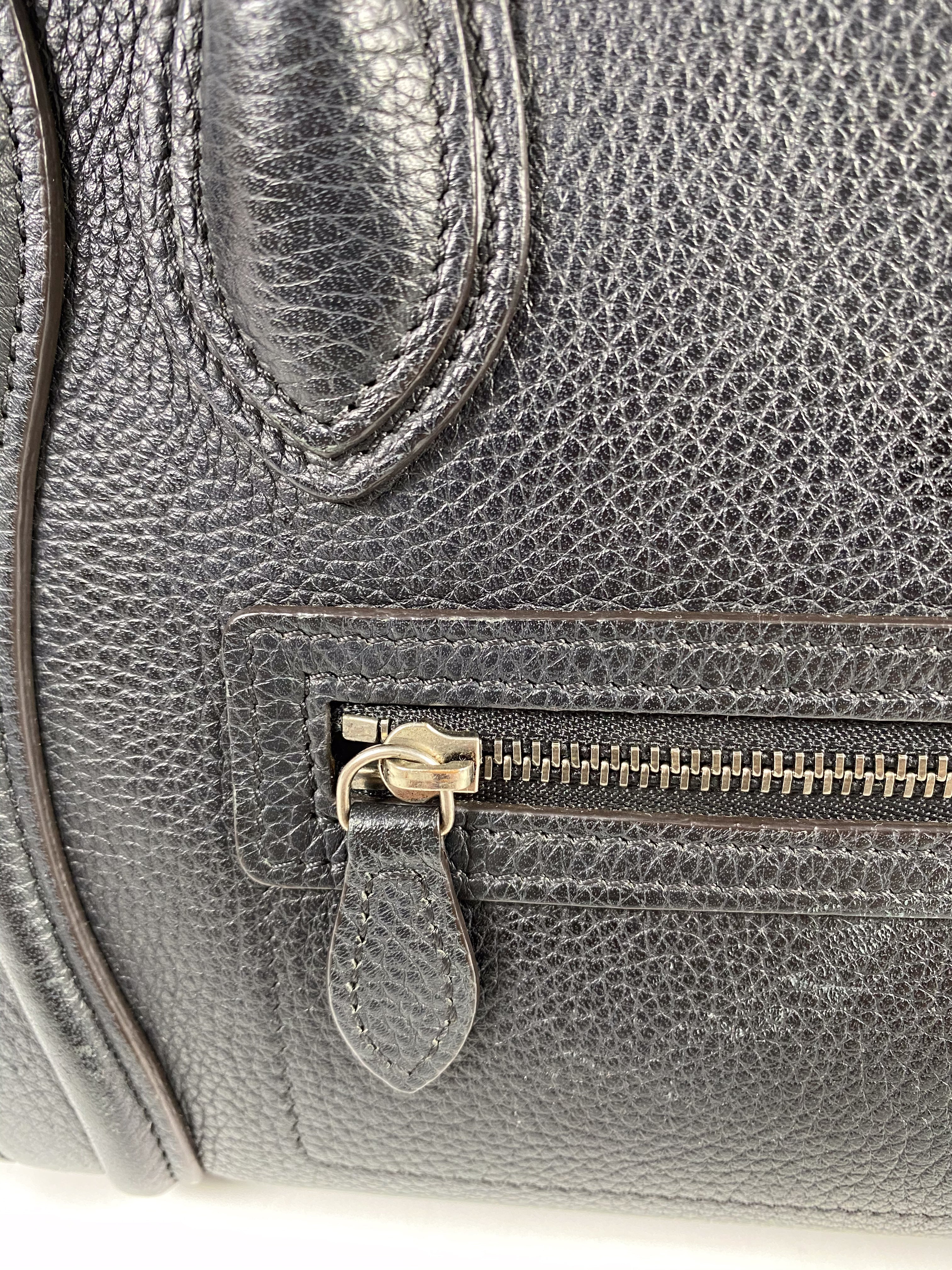 Celine Black Nano Luggage Drummed Calfskin