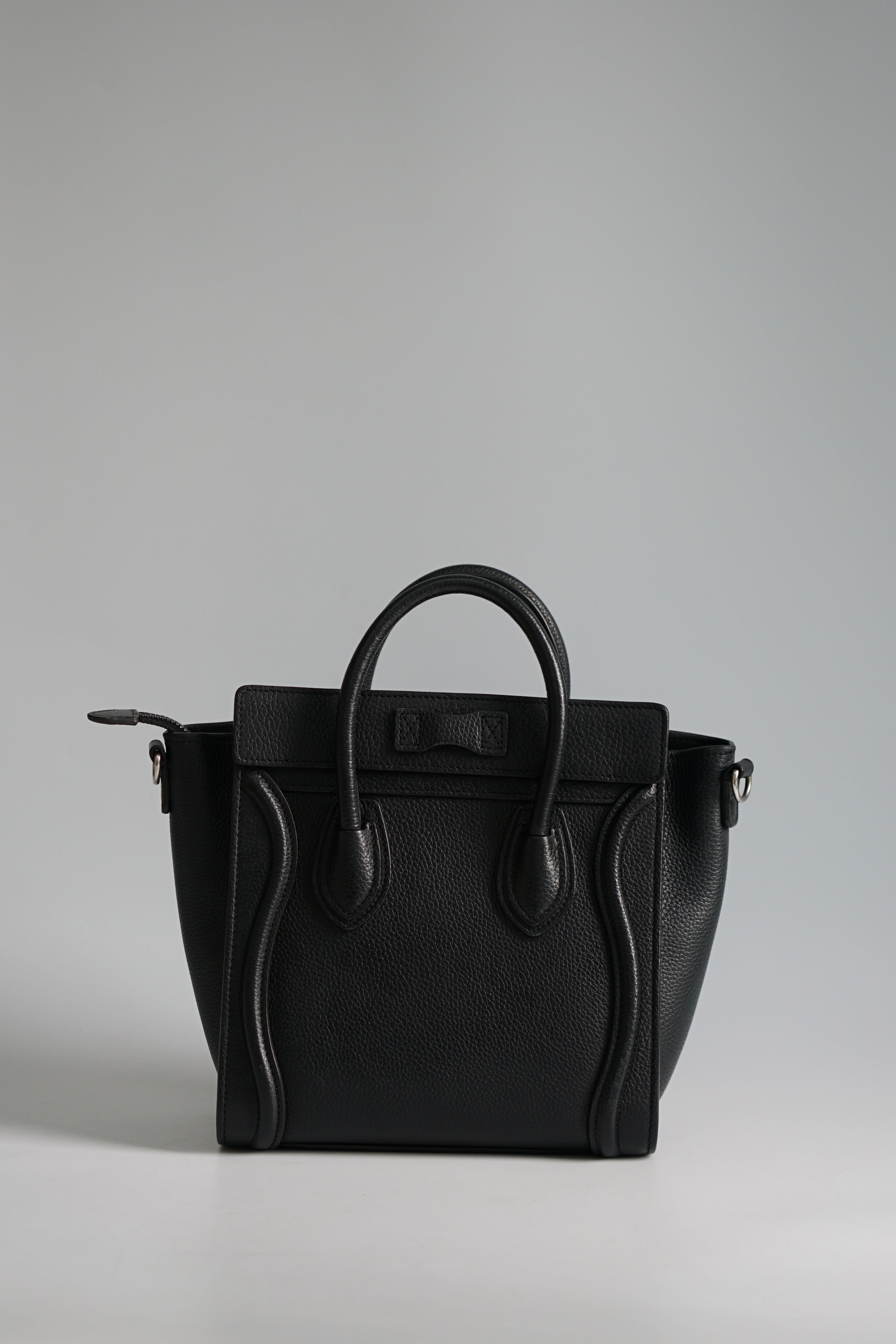 Celine Black Nano Luggage Drummed Calfskin