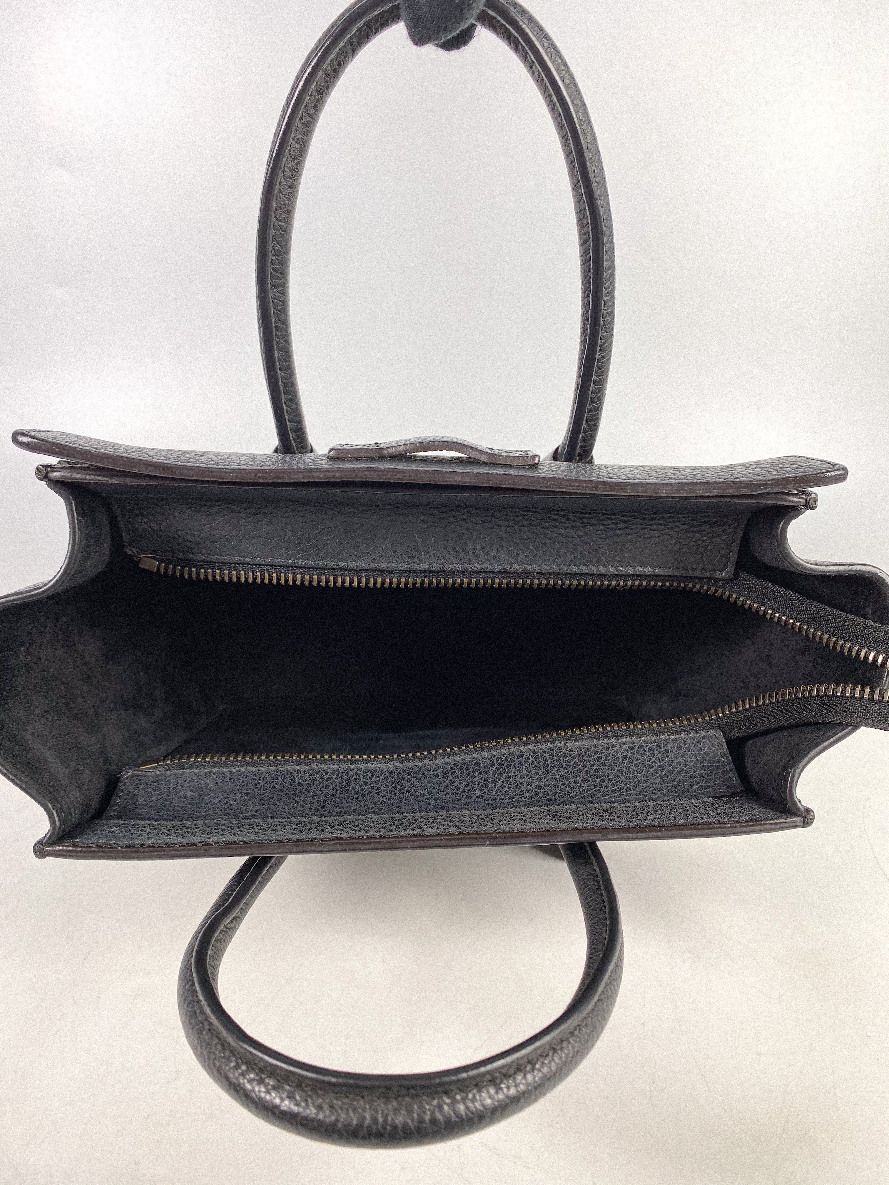 Celine Black Nano Luggage Drummed Calfskin