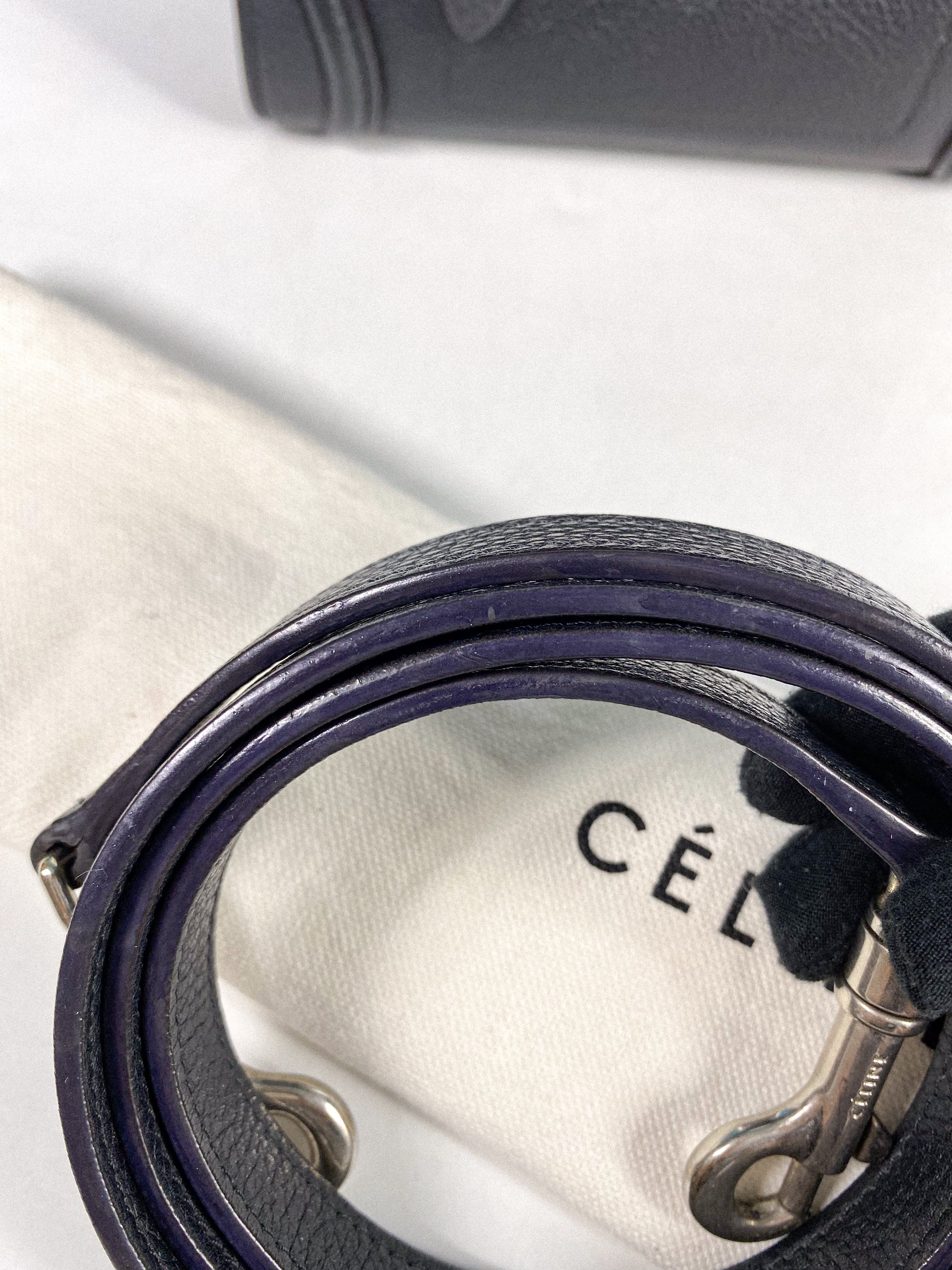 Celine Black Nano Luggage Drummed Calfskin