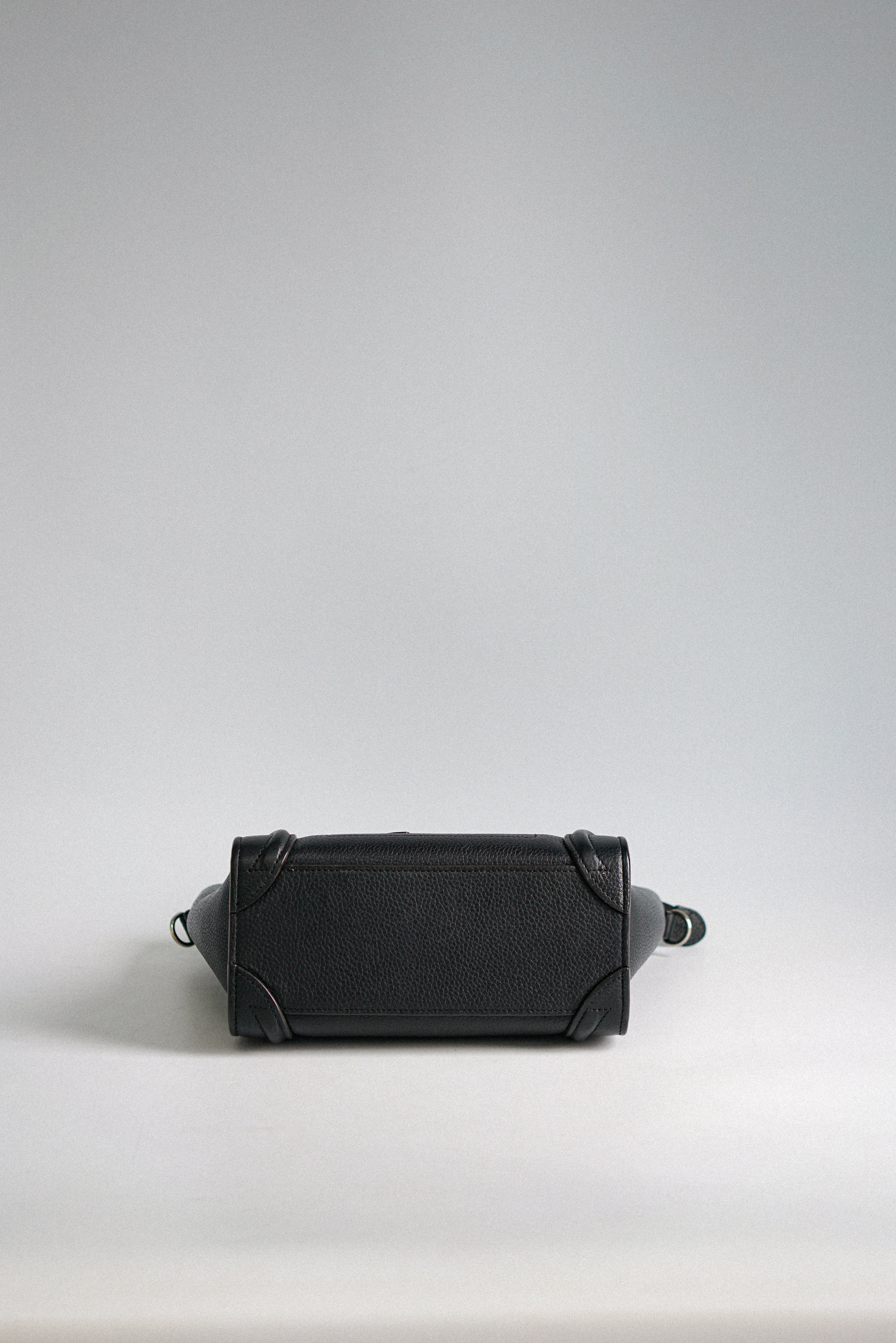 Celine Black Nano Luggage Drummed Calfskin