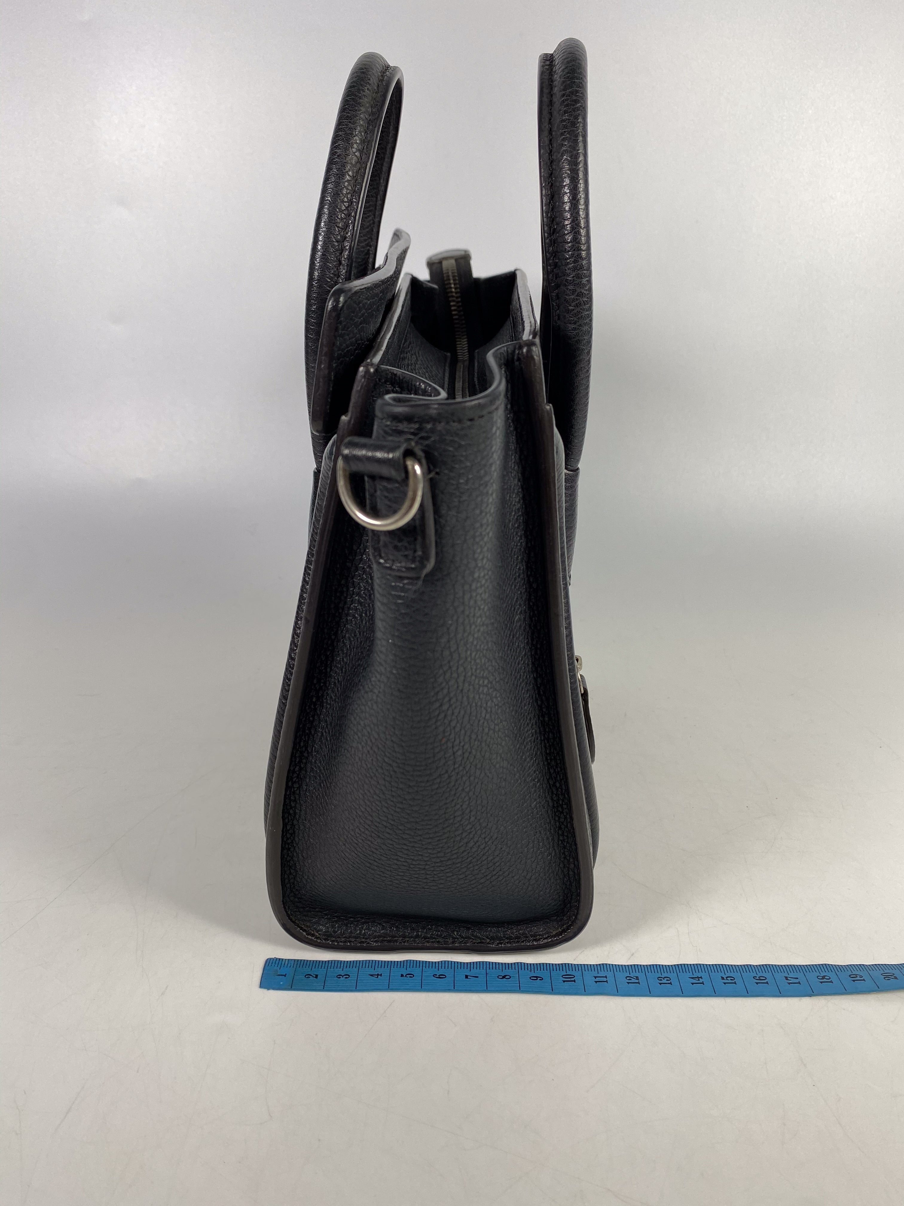 Celine Black Nano Luggage Drummed Calfskin