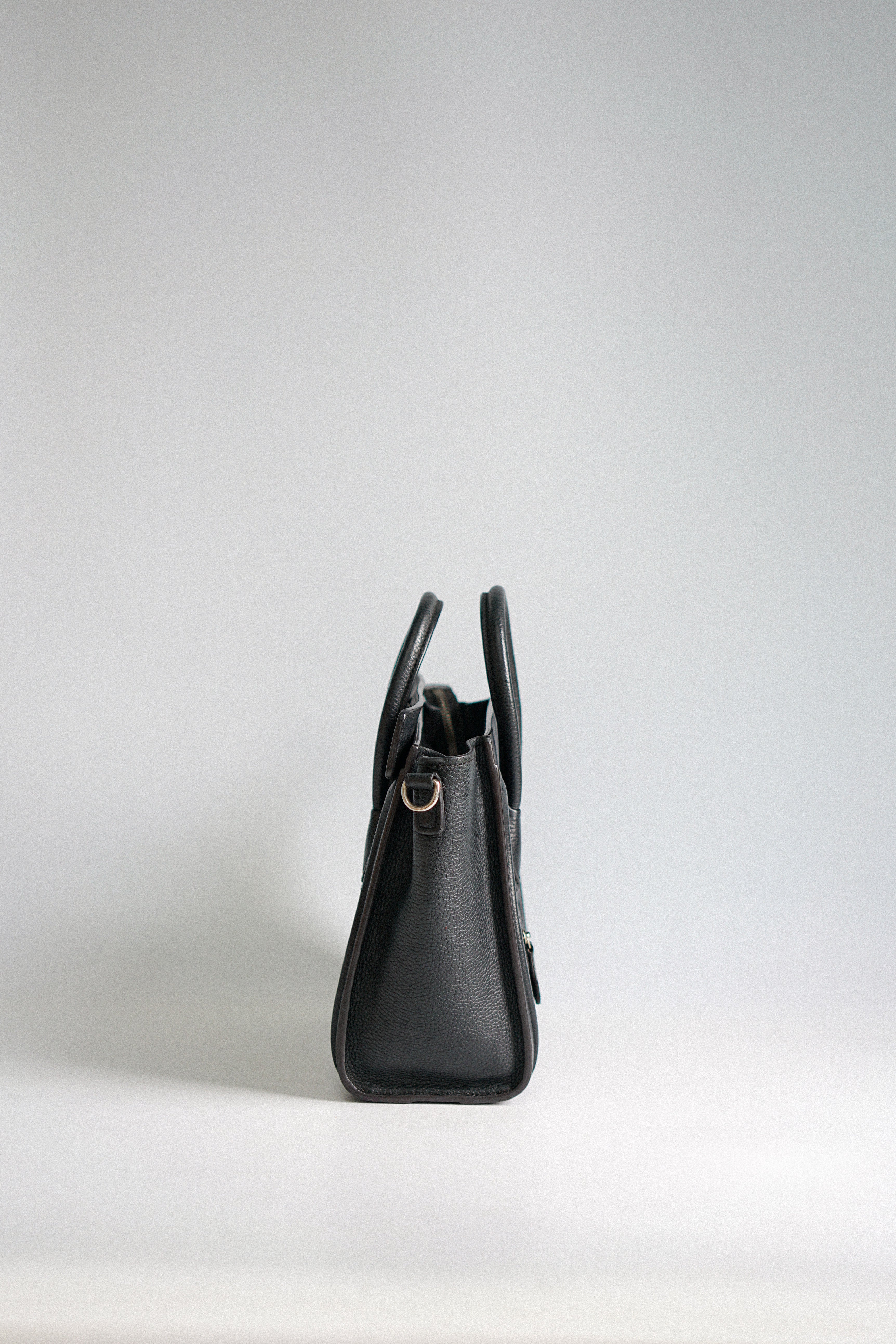 Celine Black Nano Luggage Drummed Calfskin