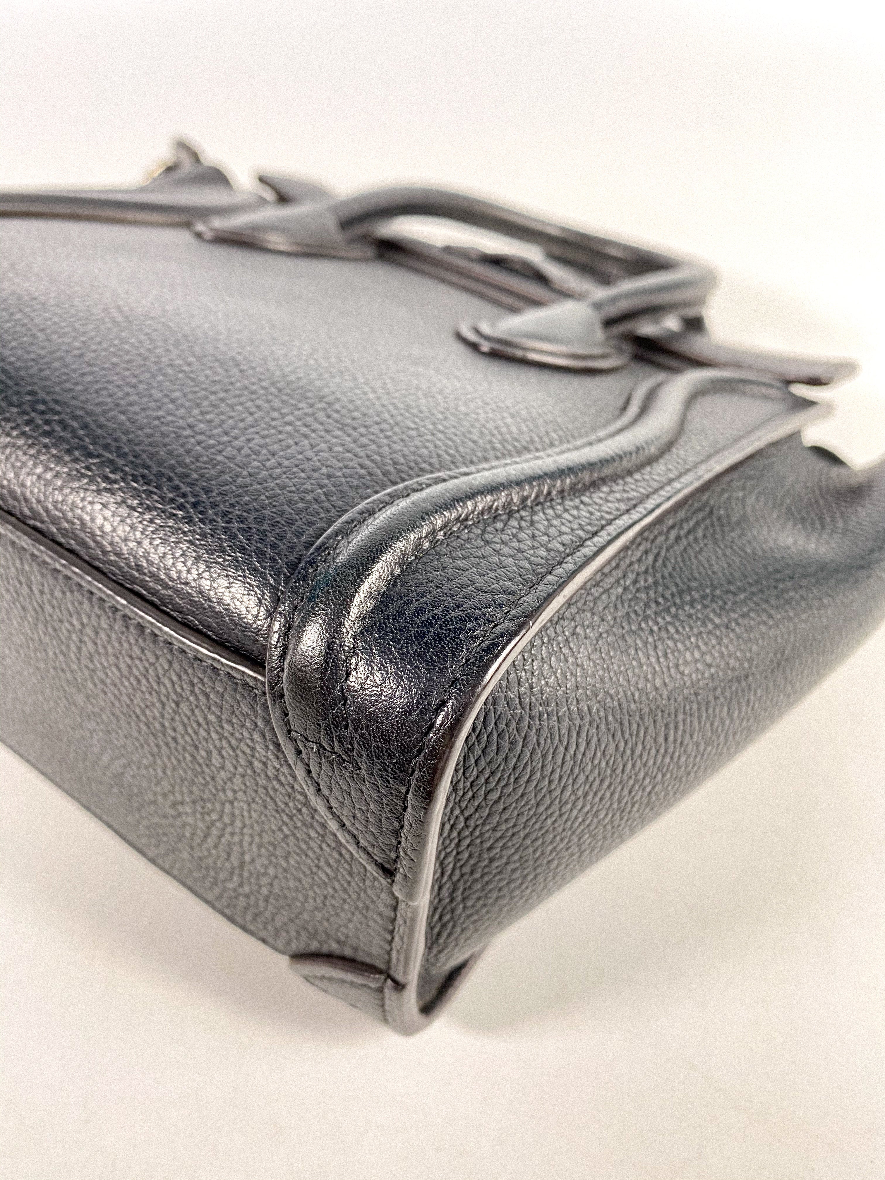 Celine Black Nano Luggage Drummed Calfskin