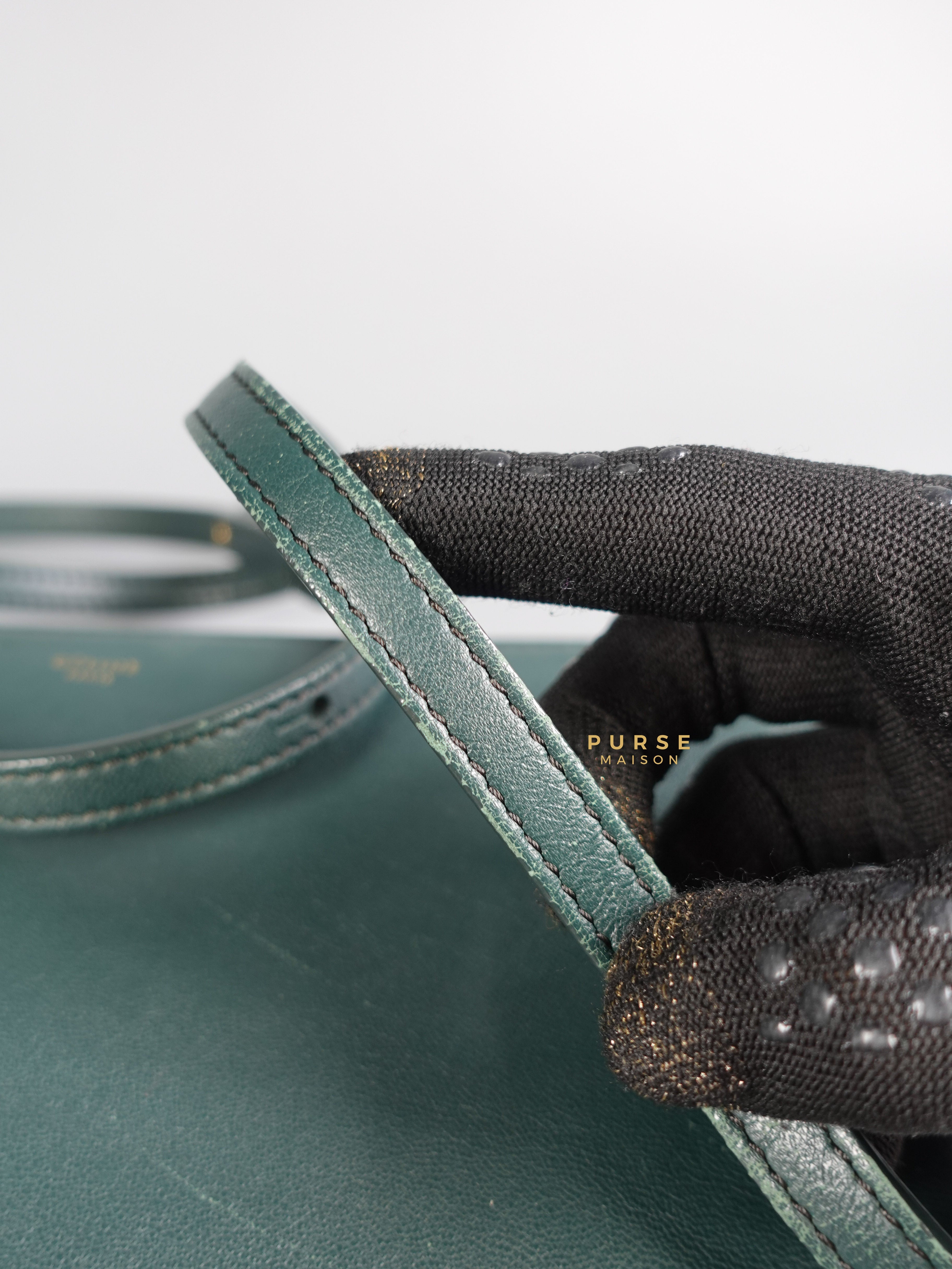 Celine Lambskin Trio Crossbody Bag Dark Green | Purse Maison Luxury Bags Shop