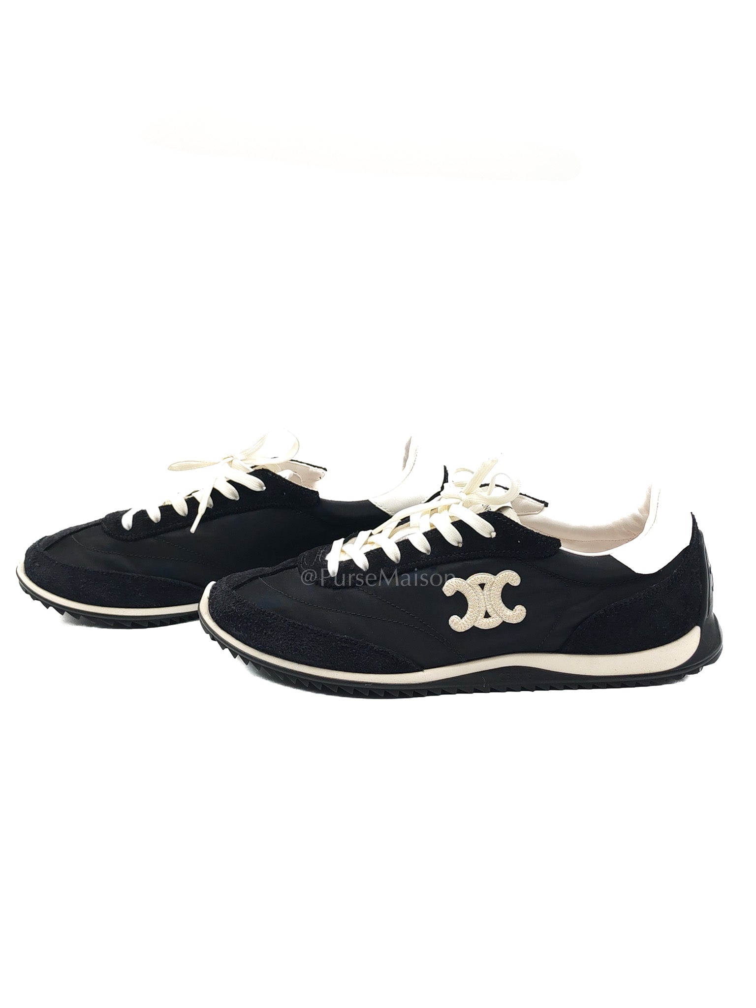 Celine Racer Sneakers in Black Nylon and Sude Size 38 (25cm) | Purse Maison Luxury Bags Shop