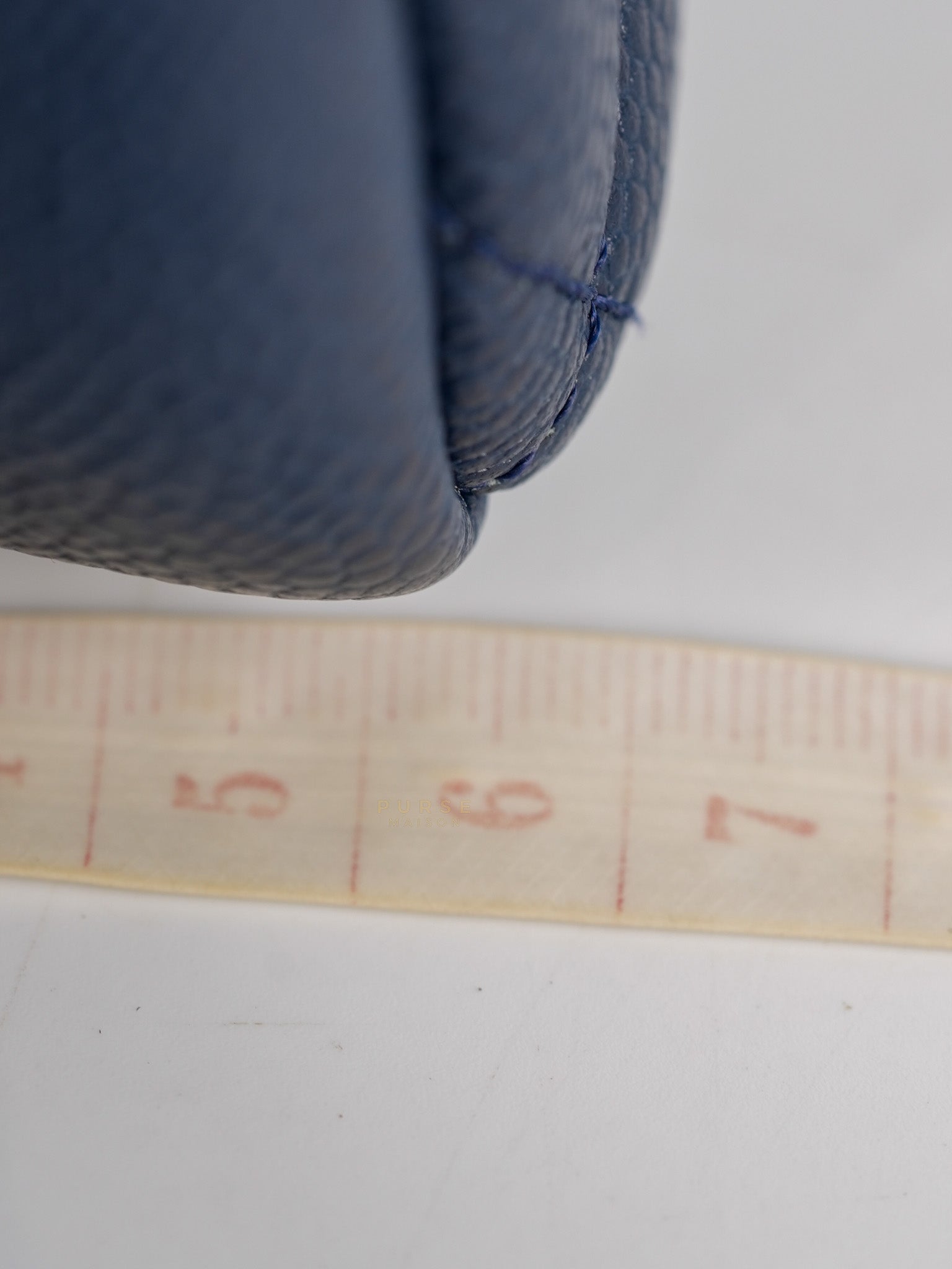 Chain Soul Flap in Navy Blue Caviar Leather and Aged Gold Hardware (Microchip) | Purse Maison Luxury Bags Shop