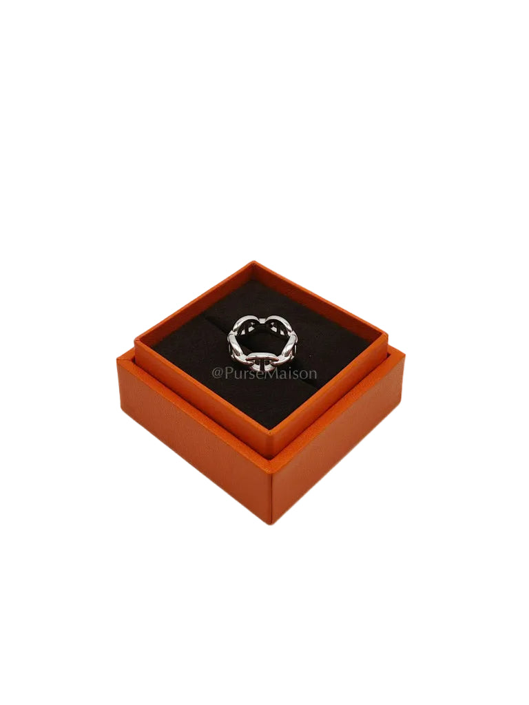 Chaine d'Ancre Enchainee Sterling Silver Ring Size 53 (17.5 mm) | Purse Maison Luxury Bags Shop