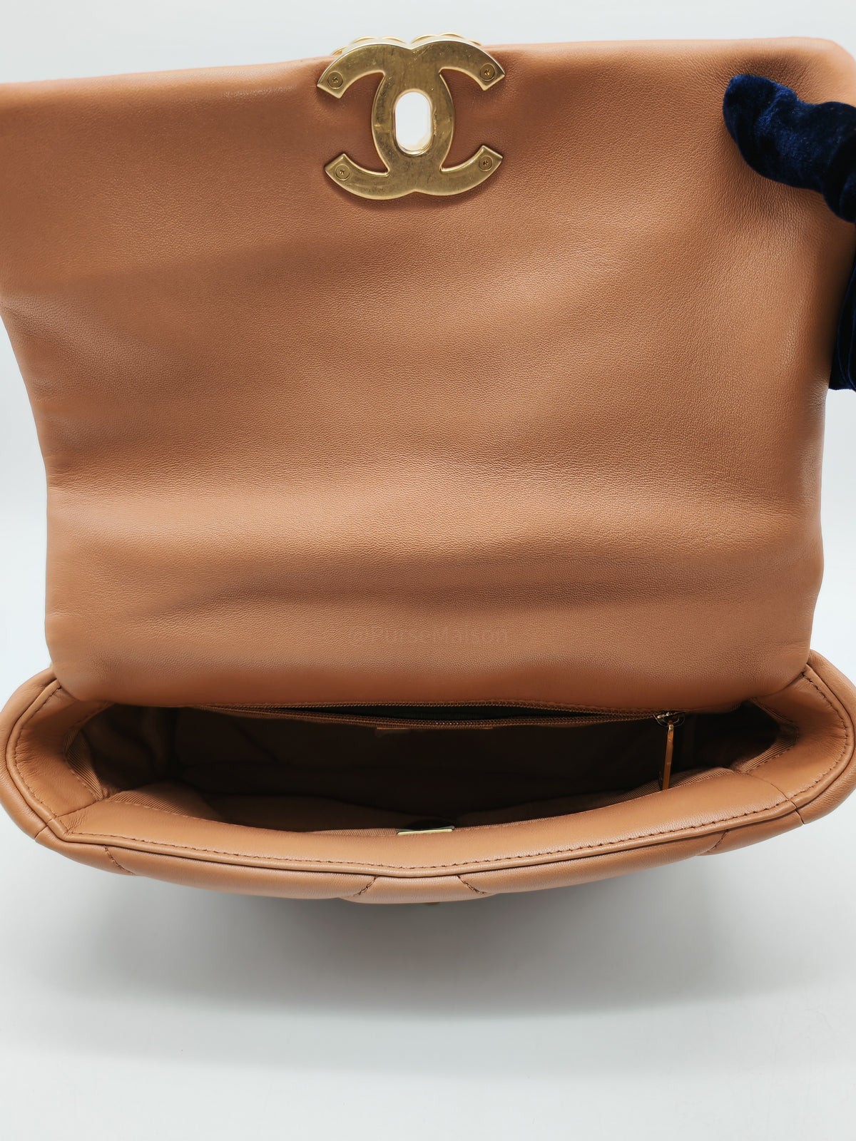 Chanel 19 Small Flap Bag in Caramel Quilted Lambskin Leather and Mixed Hardware Microchip (UP****GL) | Purse Maison Luxury Bags Shop