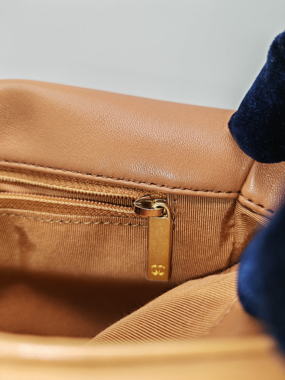 Chanel 19 Small Flap Bag in Caramel Quilted Lambskin Leather and Mixed Hardware Microchip (UP****GL) | Purse Maison Luxury Bags Shop