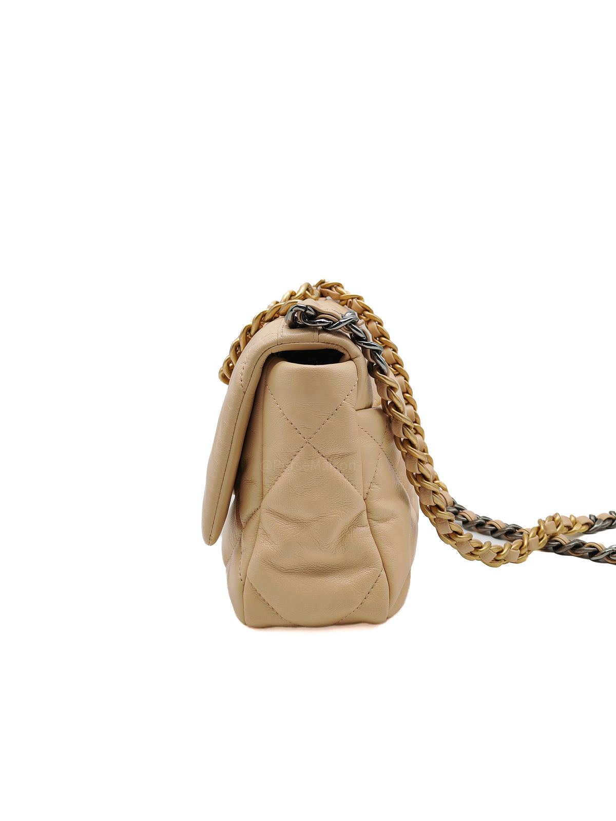 Chanel 19 Small in Beige Quilted Lambskin Leather and Mix Hardware Series 30 | Purse Maison Luxury Bags Shop
