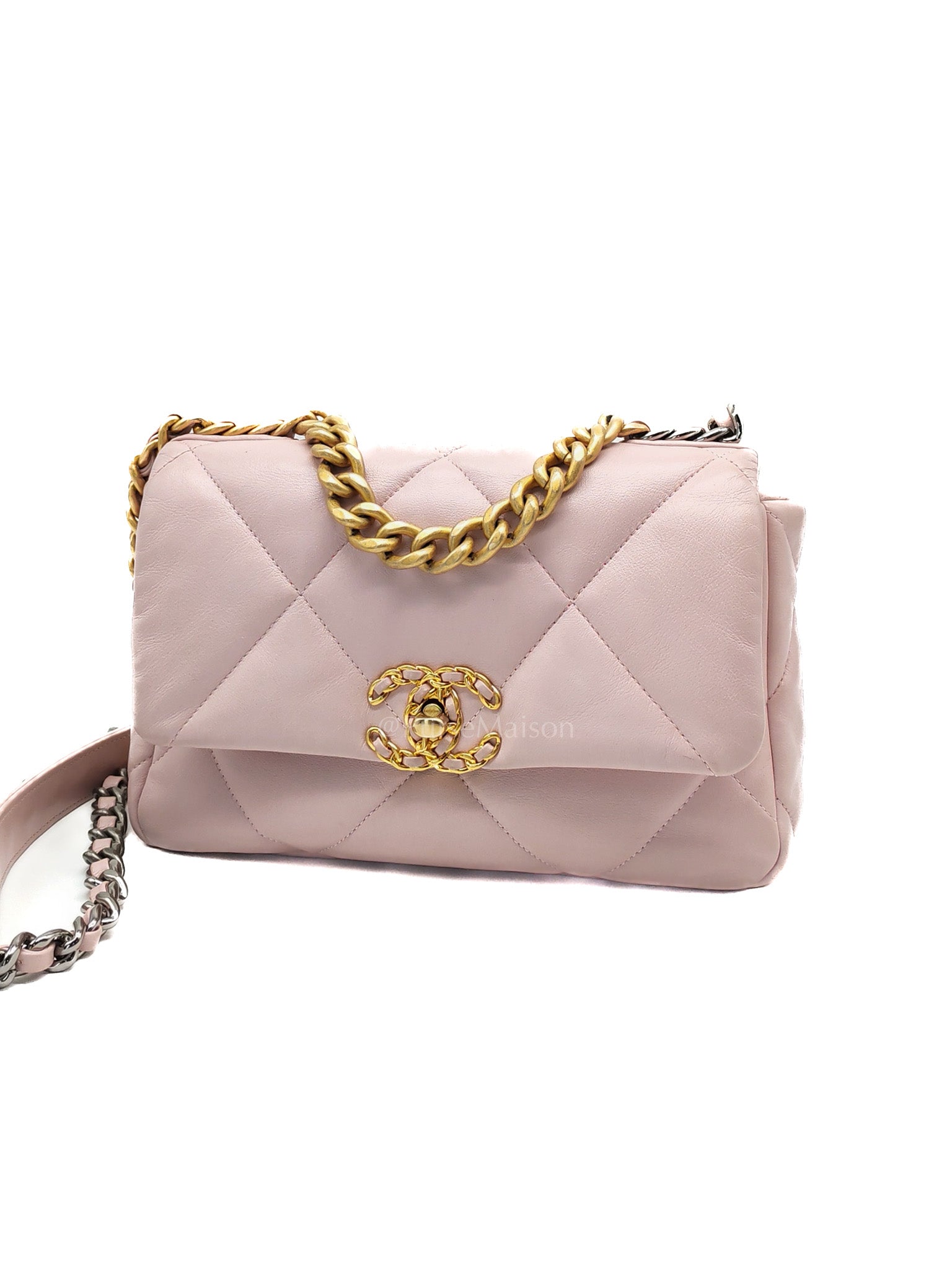 Chanel 19 Small in Light Pink Quilted Lambskin Leather and Mixed Hardware Series 31 | Purse Maison Luxury Bags Shop