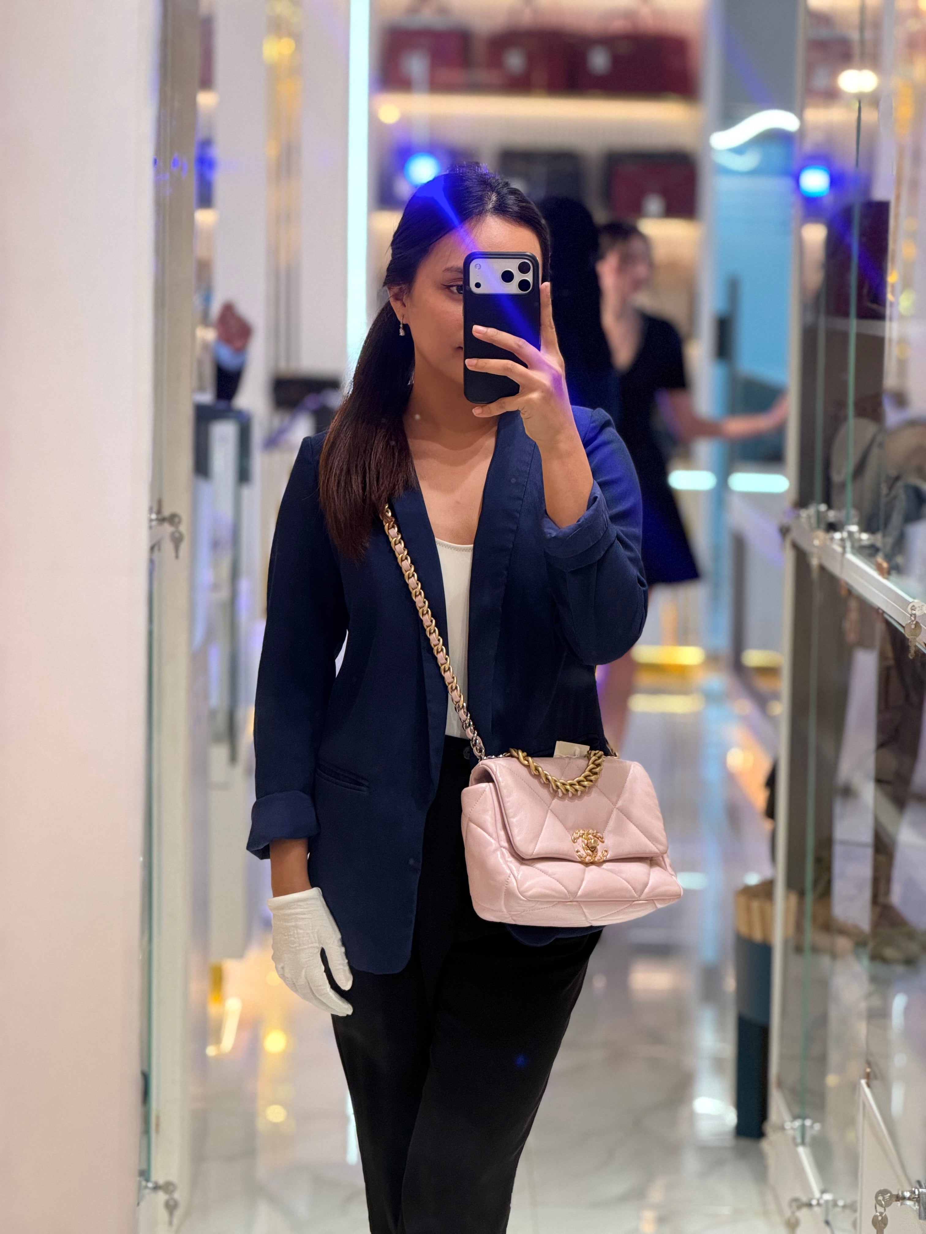Chanel 19 Small in Light Pink Quilted Lambskin Leather and Mixed Hardware Series 31 | Purse Maison Luxury Bags Shop