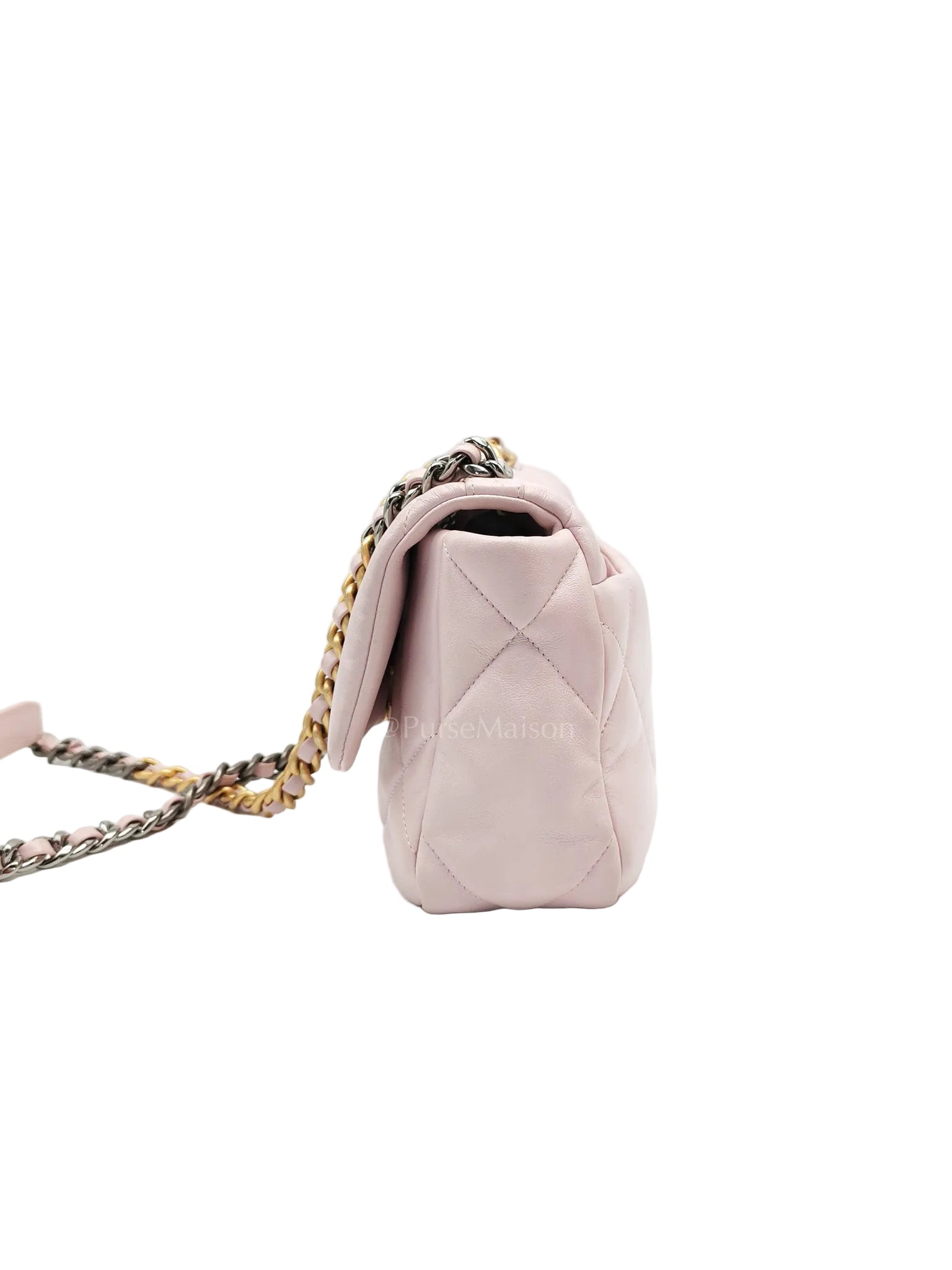 Chanel 19 Small in Light Pink Quilted Lambskin Leather and Mixed Hardware Series 31 | Purse Maison Luxury Bags Shop