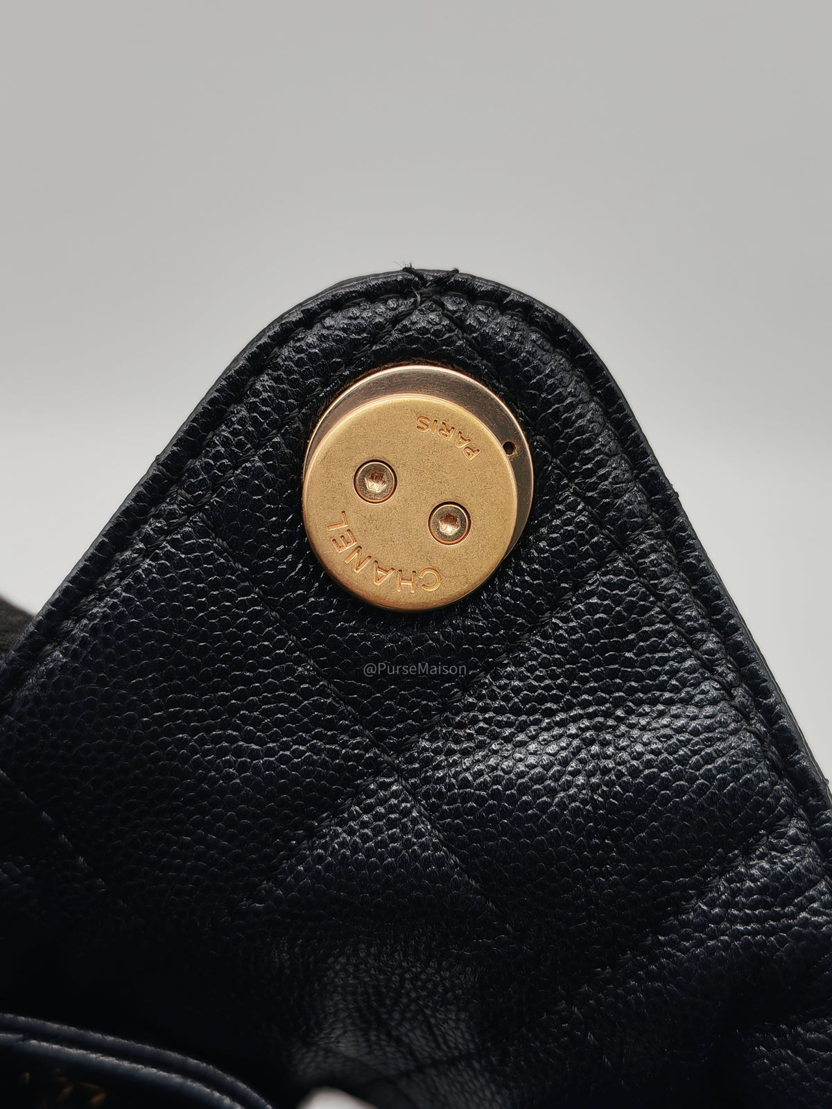 Chanel 25 Hobo Bag Medium in Black Caviar Leather Aged Gold Hardware (Microchip) | Purse Maison Luxury Bags Shop