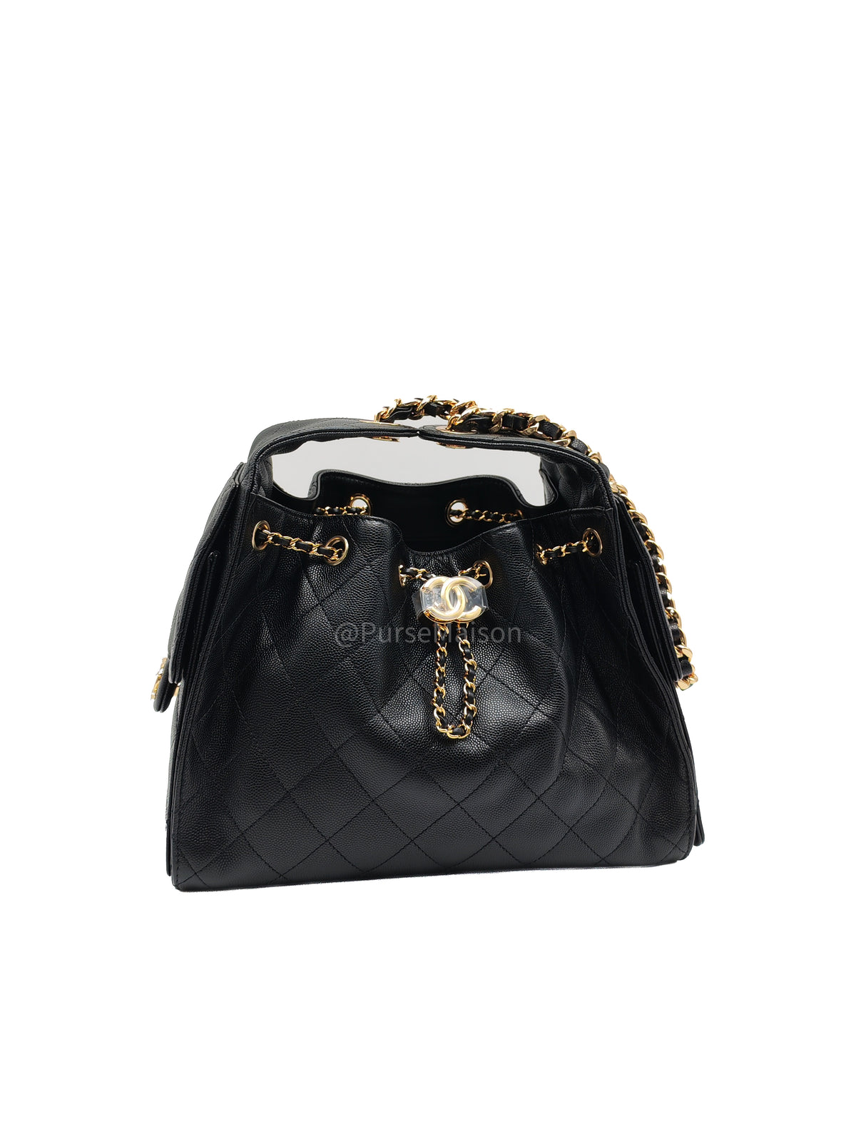 Chanel 25 Hobo Bag Small in Black Caviar Leather Shiny Gold Hardware (Microchip) | Purse Maison Luxury Bags Shop