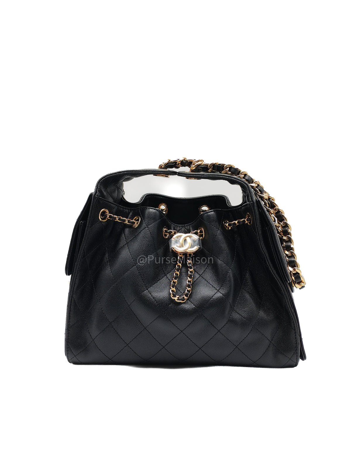 Chanel 25 Hobo Bag Small in Black Caviar Leather Shiny Gold Hardware (Microchip) | Purse Maison Luxury Bags Shop