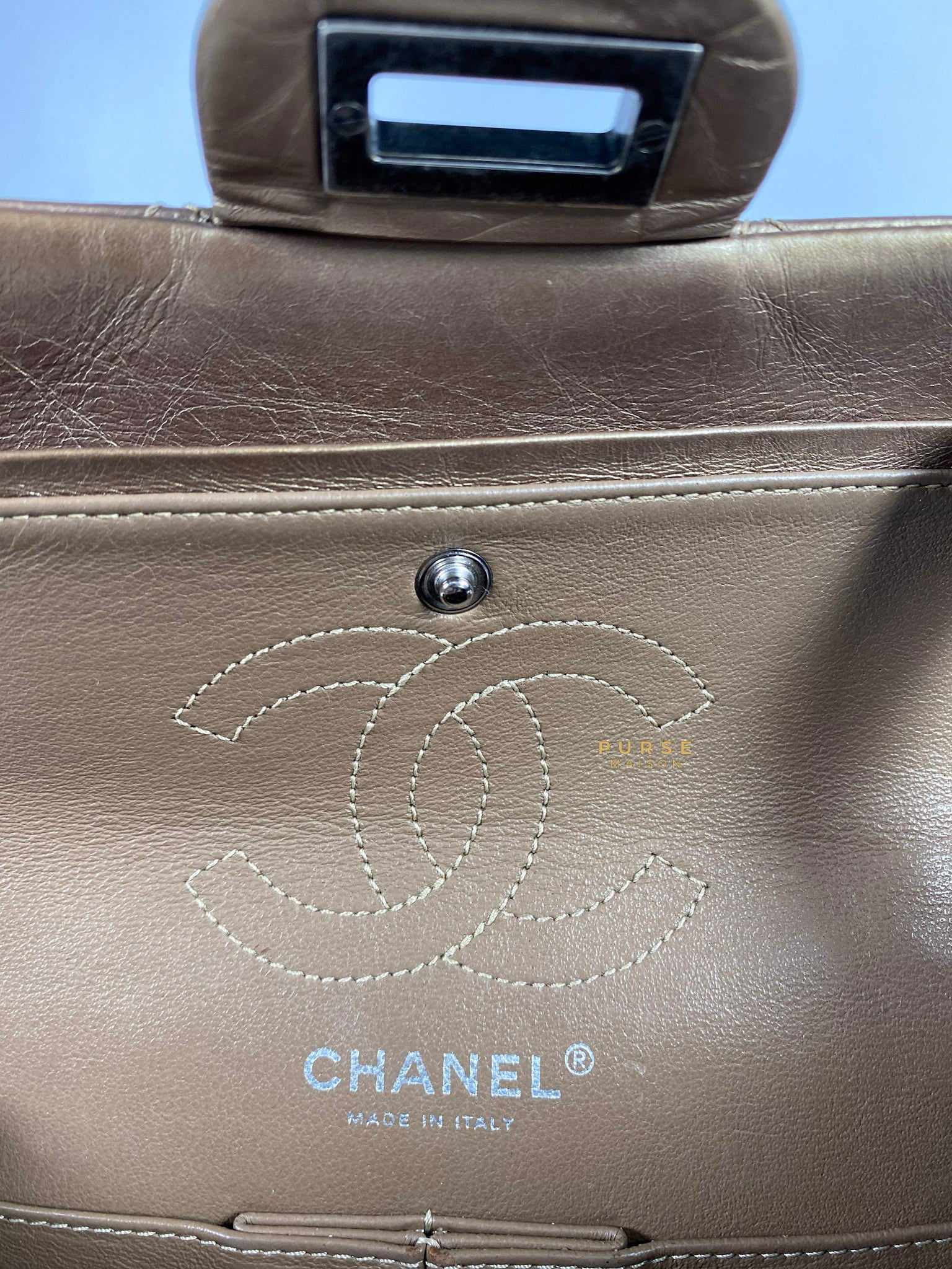 Chanel 2.55 Mini Reissue Double flap Bronze Aged Calfskin & Ruthenium Hardware (Series 16)