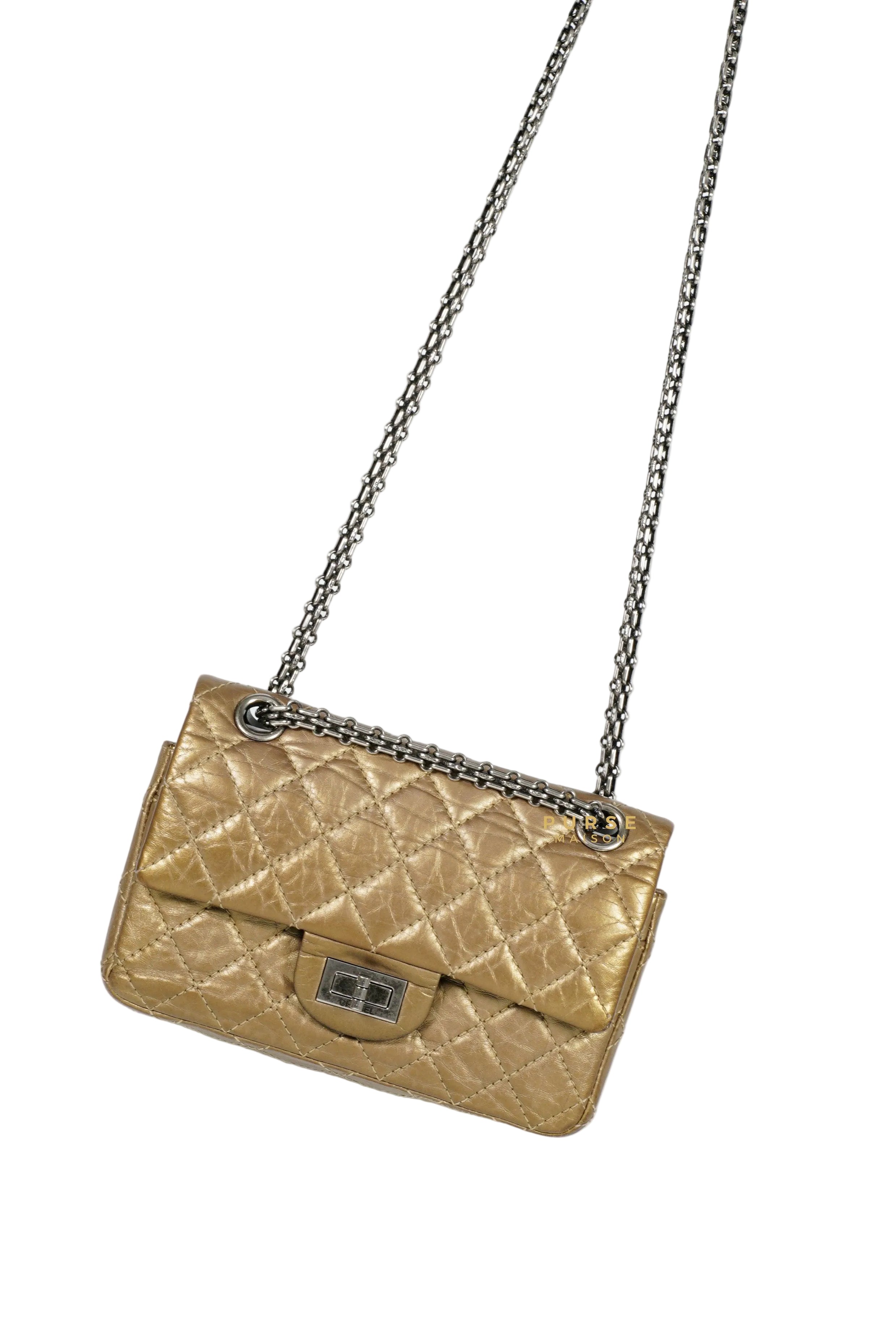 Chanel 2.55 Mini Reissue Double flap Bronze Aged Calfskin & Ruthenium Hardware (Series 16)