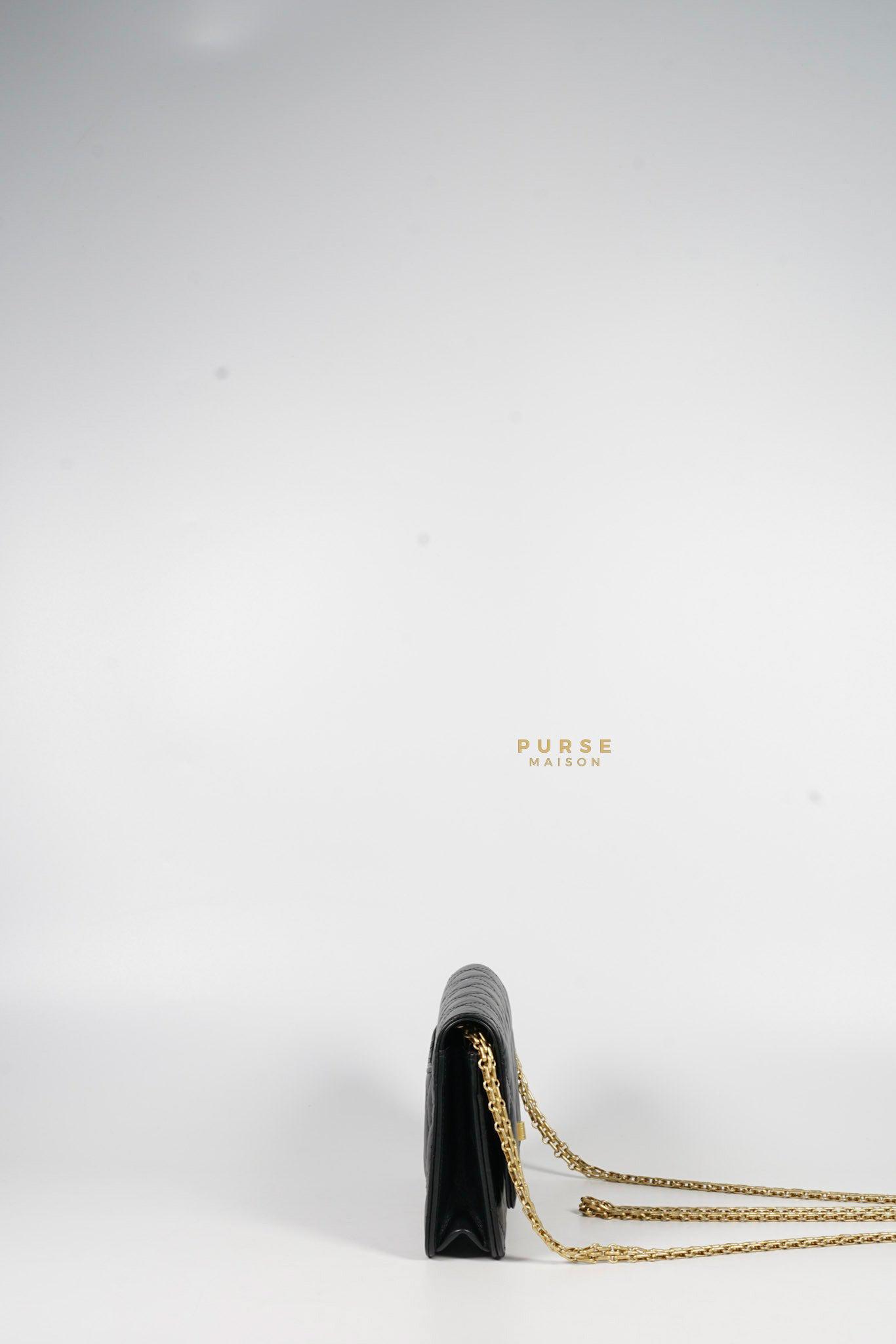 Chanel 2.55 Reissue Wallet on Chain Black Aged Calfskin & Gold Hardware (Microchip)