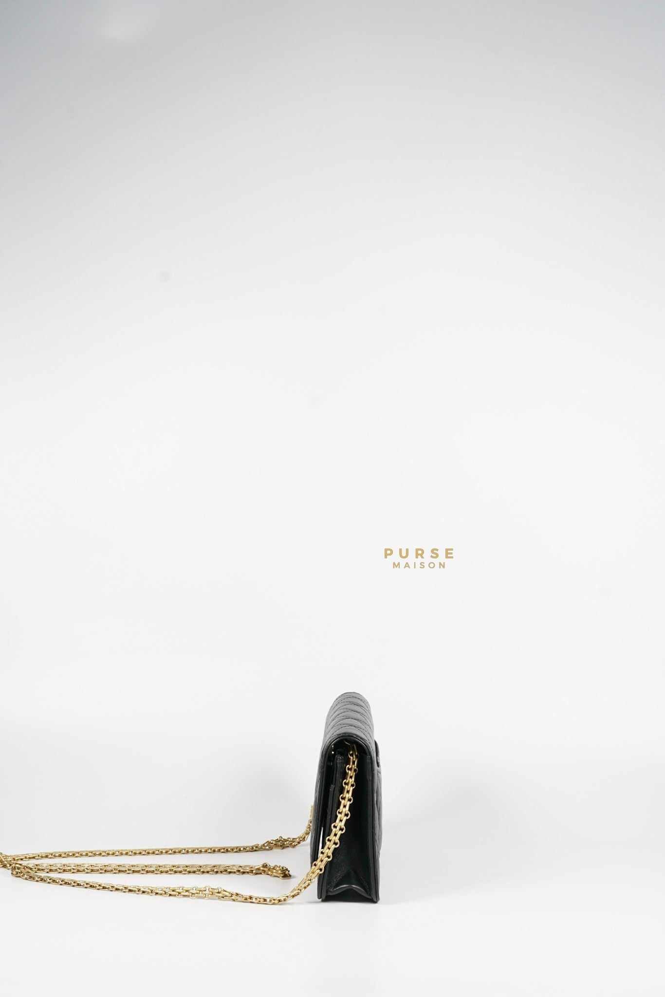 Chanel 2.55 Reissue Wallet on Chain Black Aged Calfskin & Gold Hardware (Microchip)