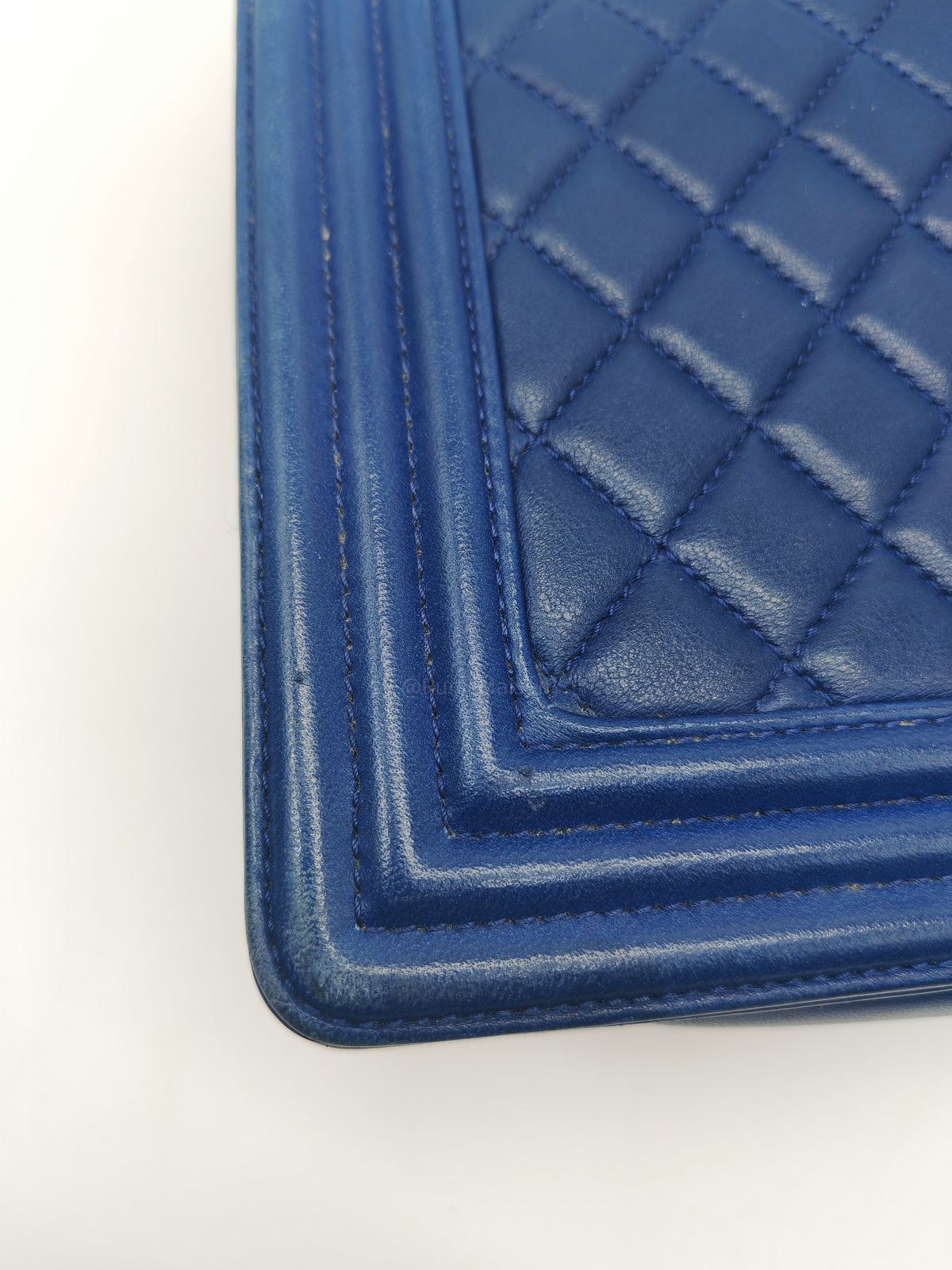 Chanel Boy New Medium in Navy Blue Quilted Lambskin Leather and Gold Hardware Series 23 | Purse Maison Luxury Bags Shop