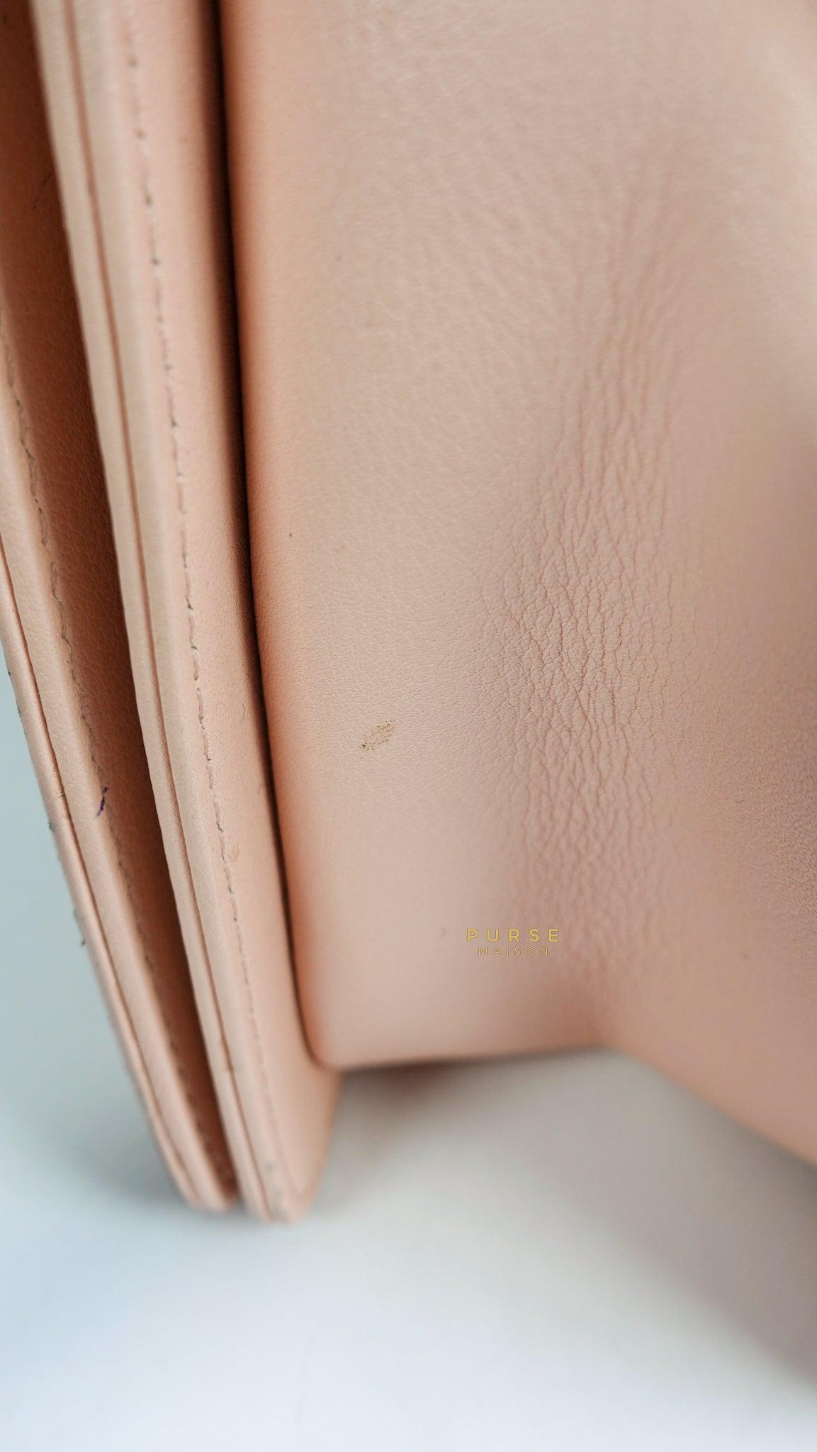 Chanel Boy New Medium in Nude Beige Lambskin Leather & Ruthenium Hardware (Series 19)