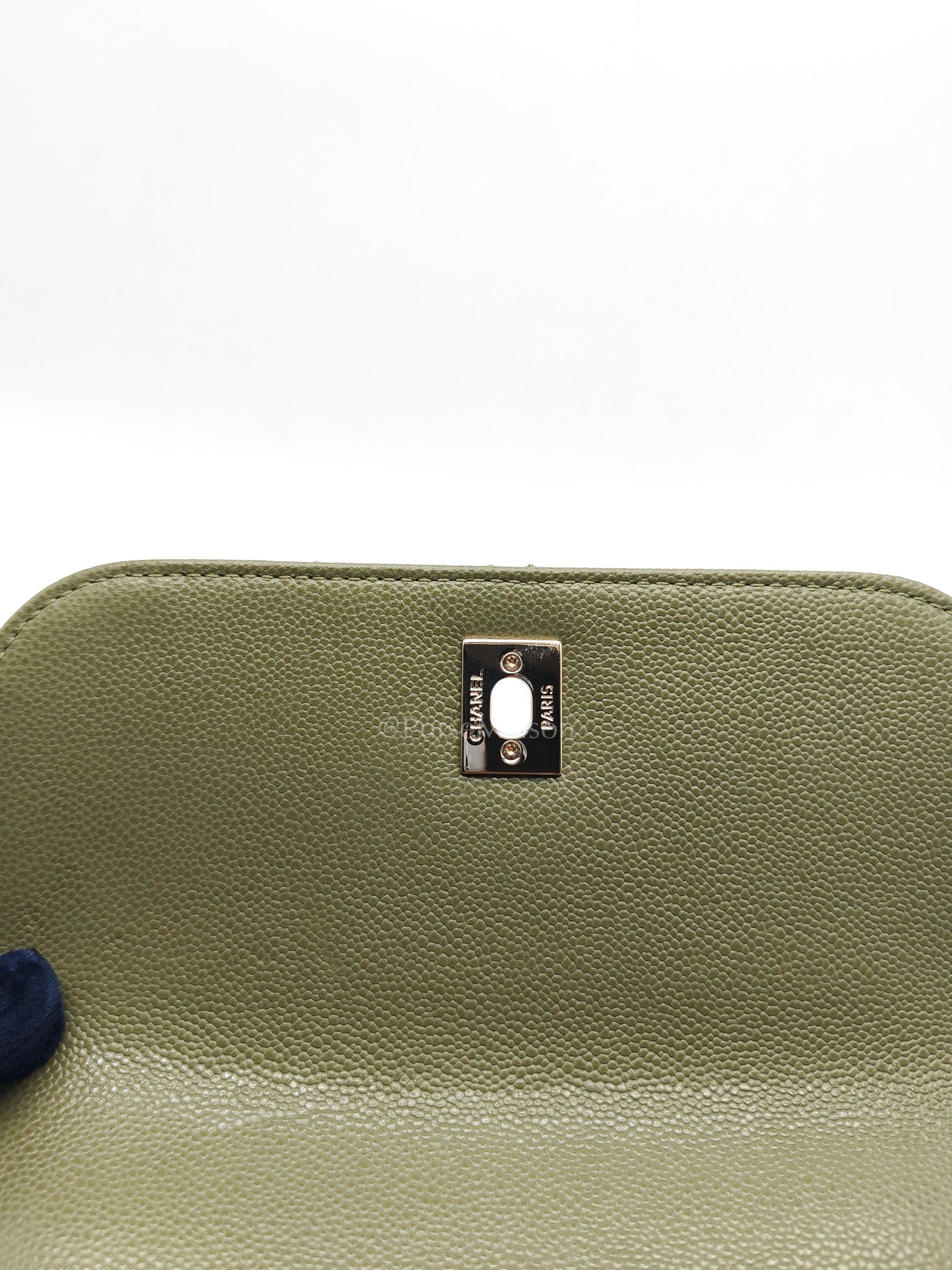 Business Affinity Bag in Sage Green Quilted Caviar Leather & Light Gold Hardware Microchip | Purse Maison Luxury Bags Shop