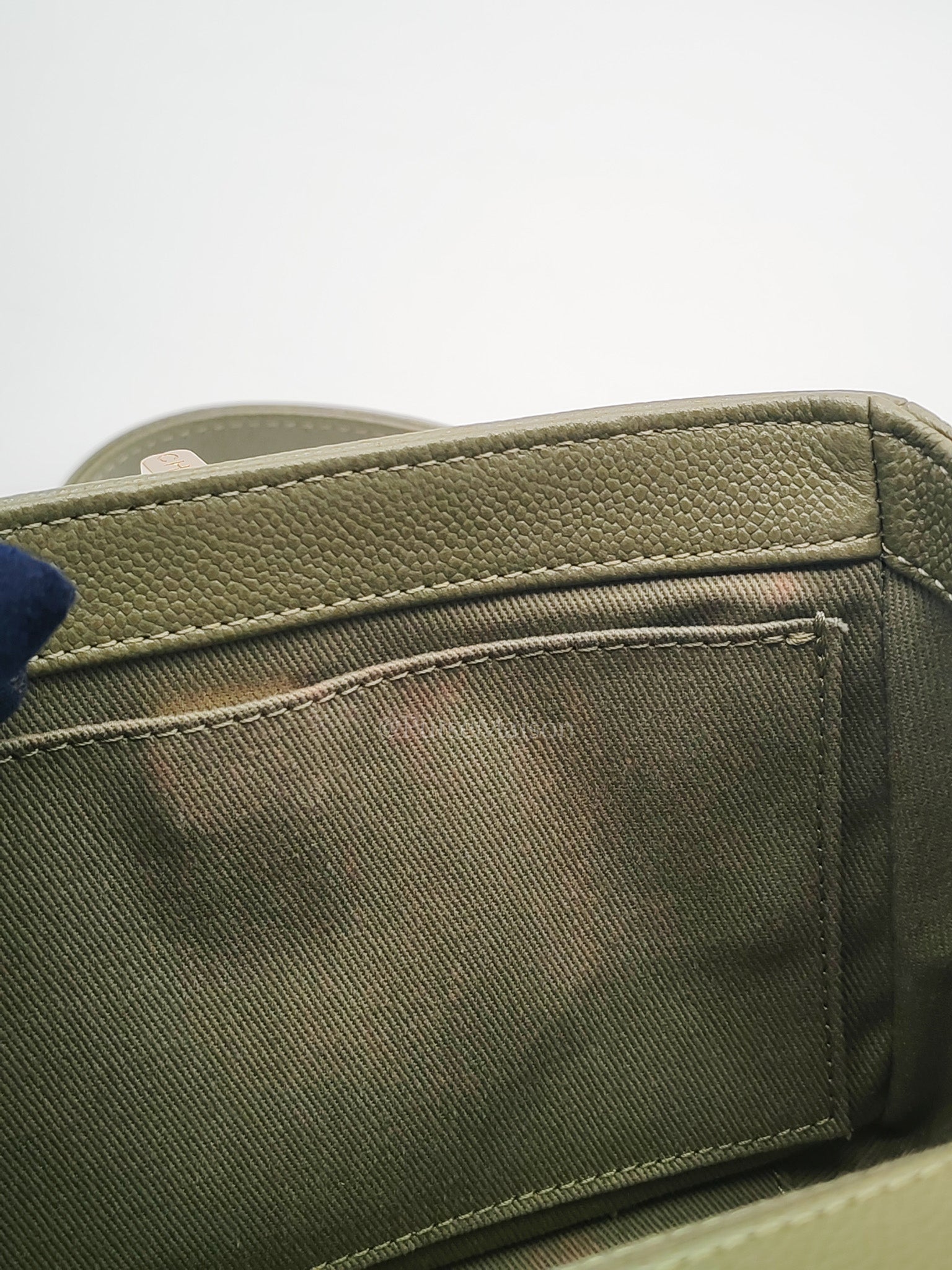 Business Affinity Bag in Sage Green Quilted Caviar Leather & Light Gold Hardware Microchip | Purse Maison Luxury Bags Shop