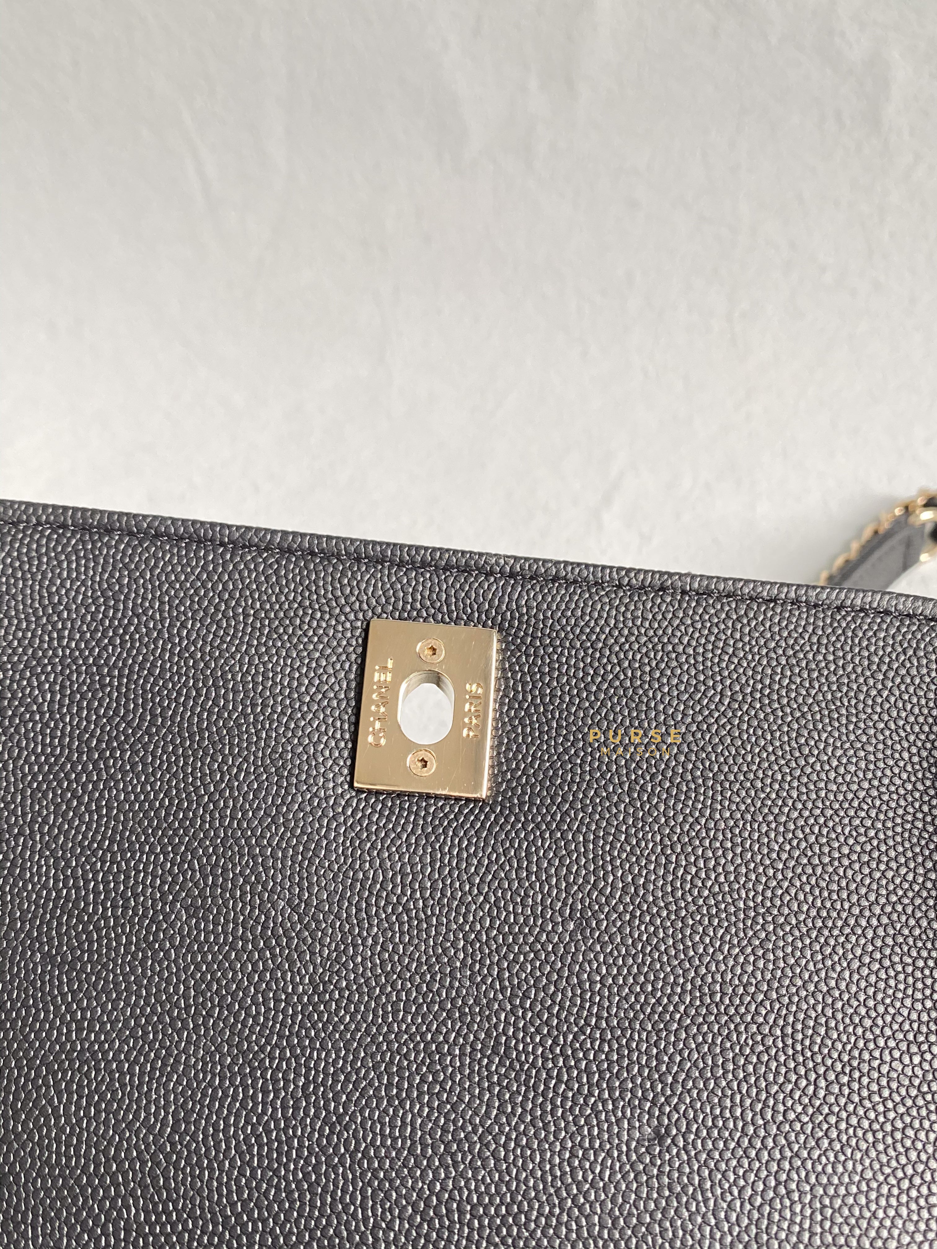 Chanel Business Affinity Small Black Caviar Light Gold Hardware Series 29