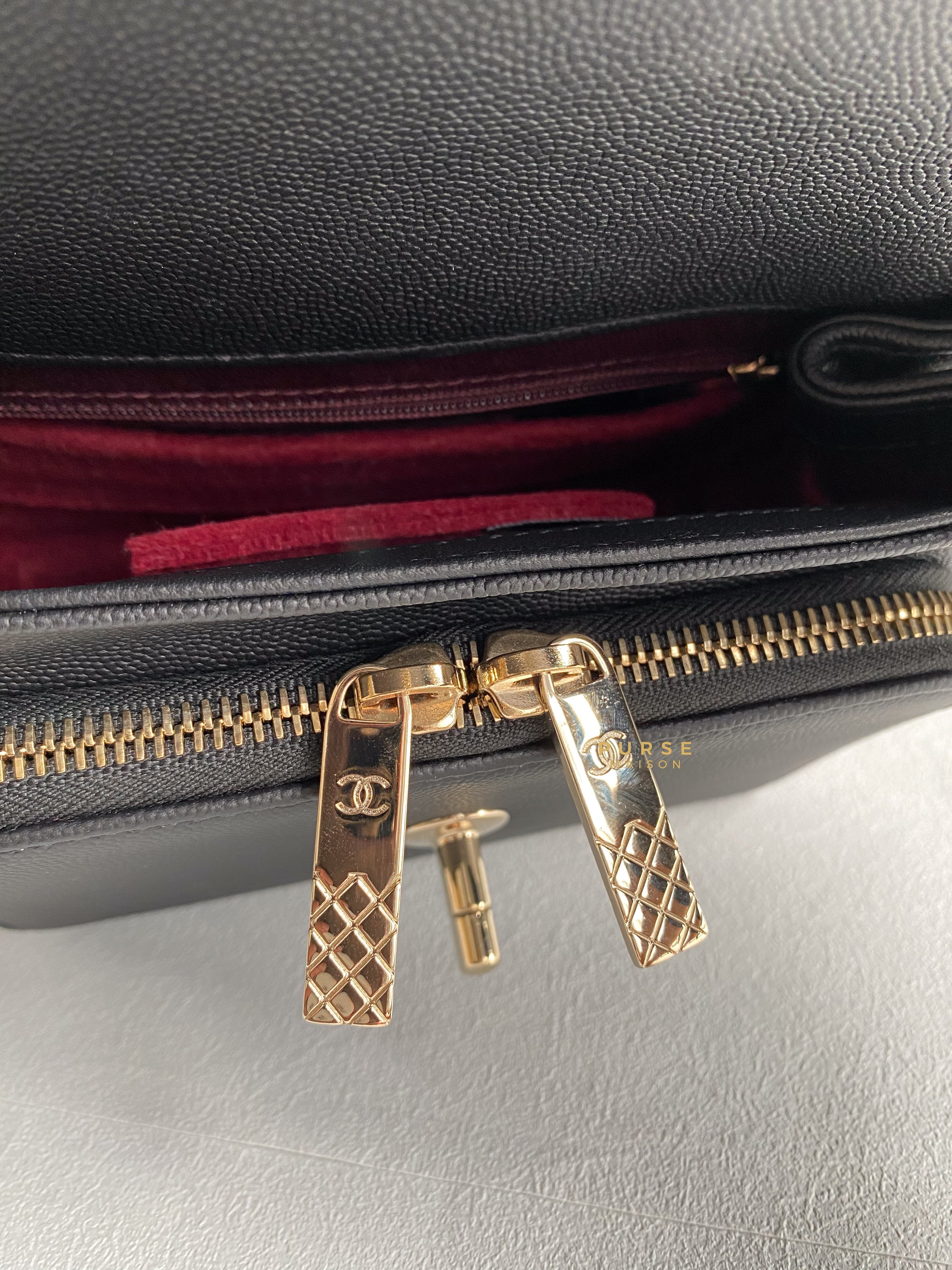 Chanel Business Affinity Small Black Caviar Light Gold Hardware Series 29