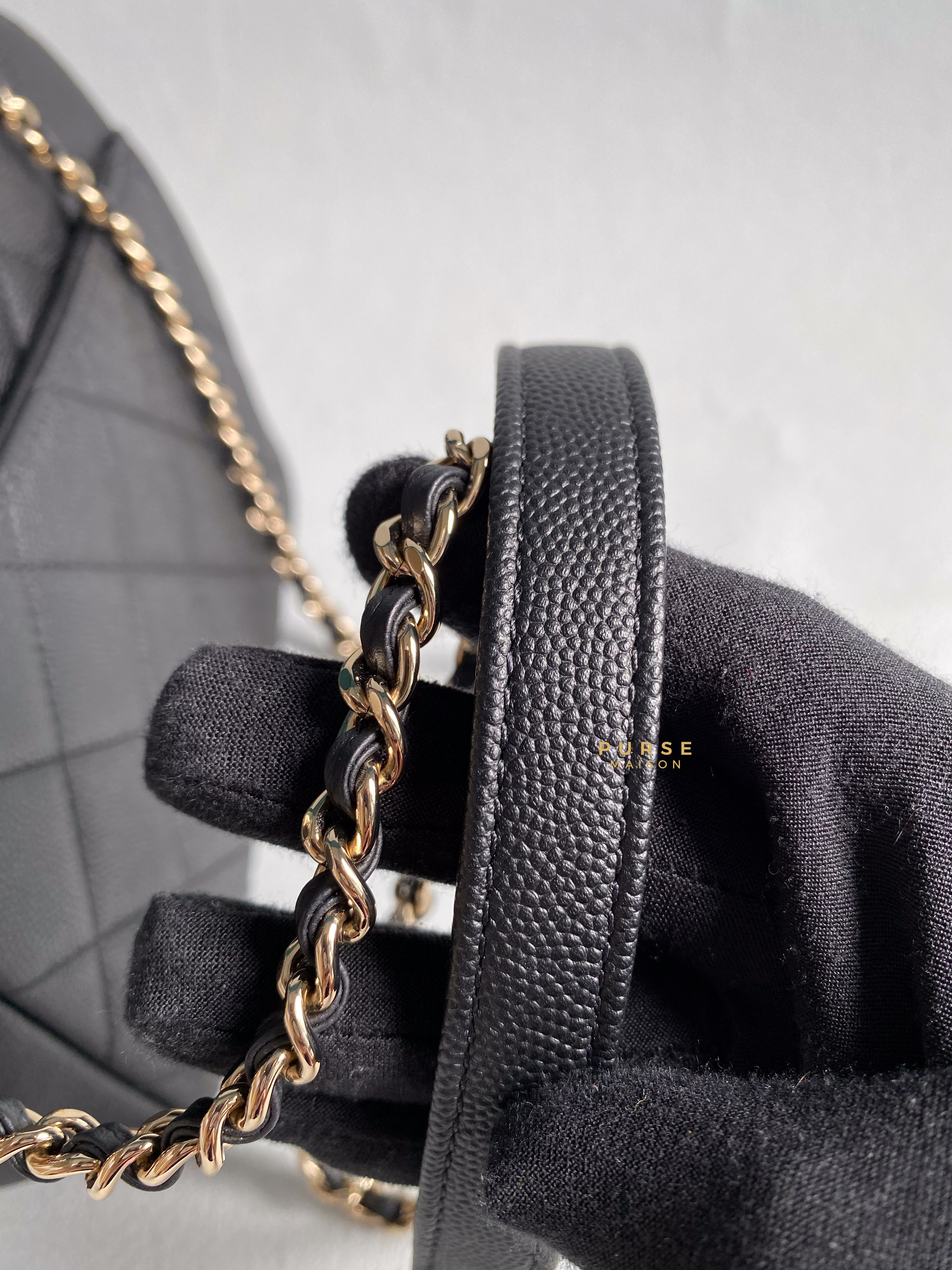 Chanel Business Affinity Small Black Caviar Light Gold Hardware Series 29