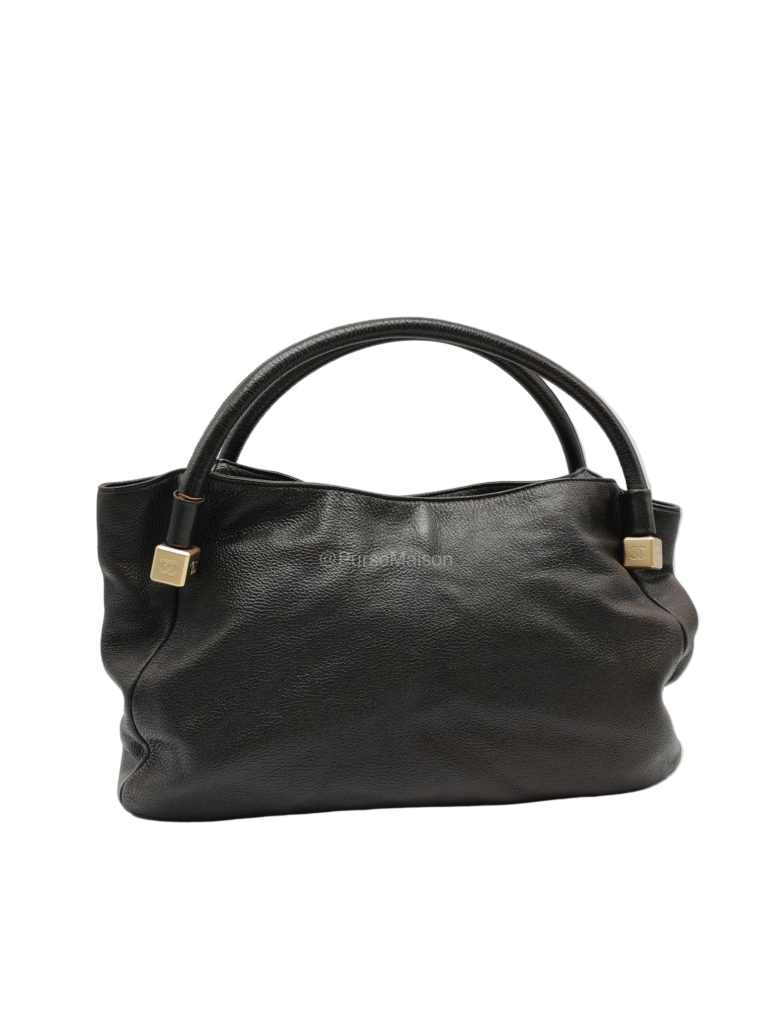 Chanel CC Dice Tote Bag in Dark Chocolate Brown Grained Calfskin Leather and Light Gold Hardware Series 7 | Purse Maison Luxury Bags Shop