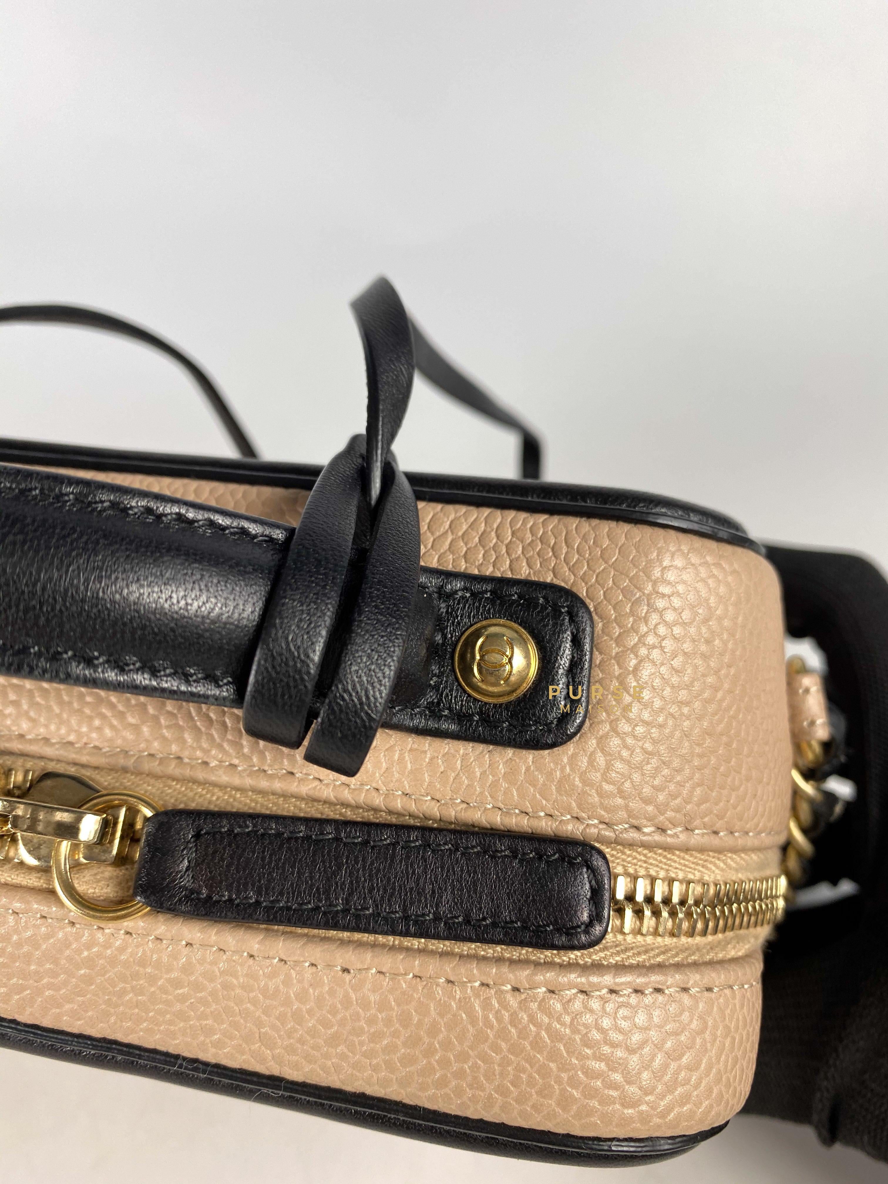 Chanel CC Filigree Vanity Bag Small Beige Caviar and Aged Gold Hardware Series 24 | Purse Maison Luxury Bags Shop