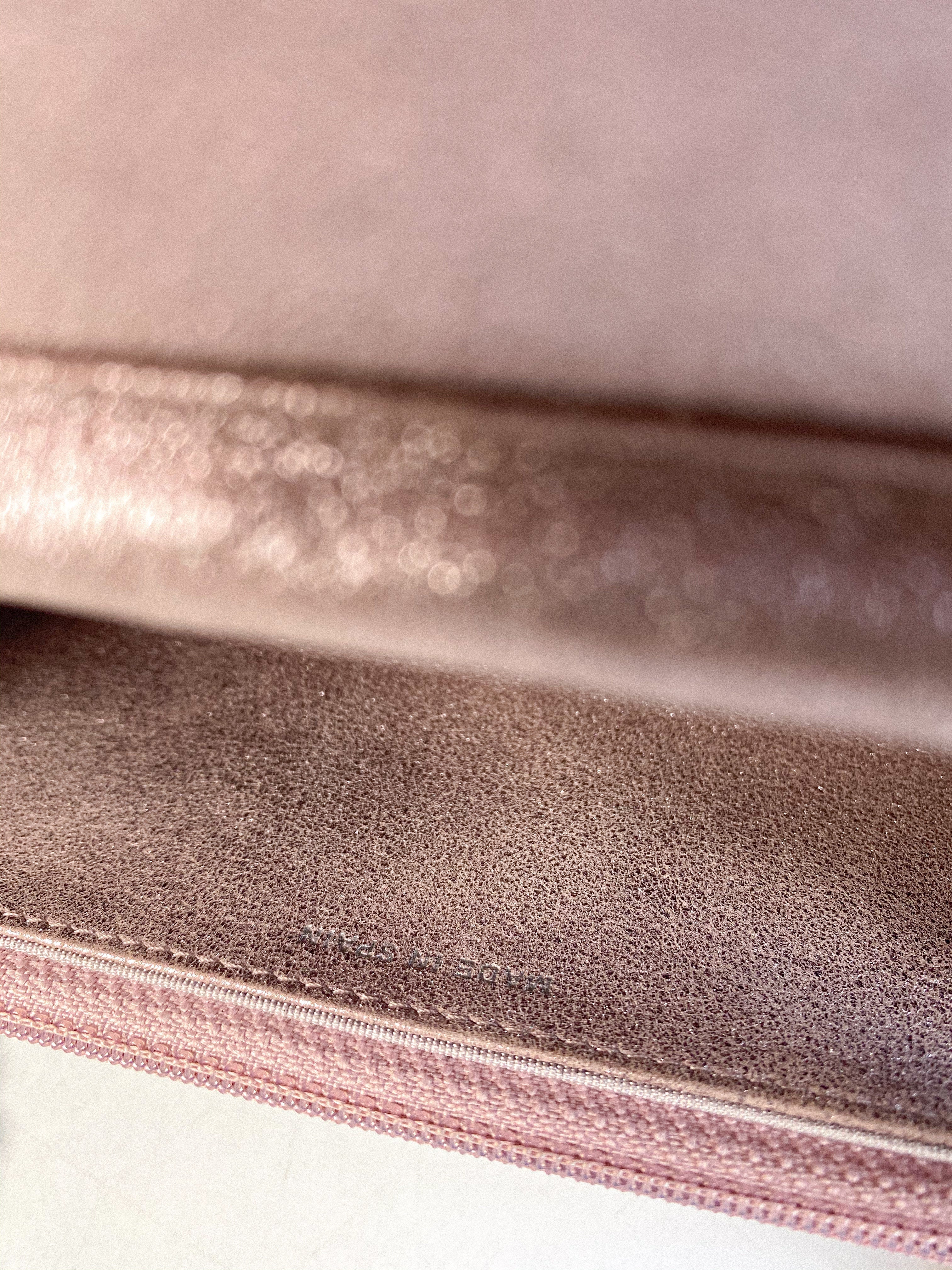 Chanel CC Wallet on Chain in Iridescent Pink Calfskin and Silver Hardware Series 21