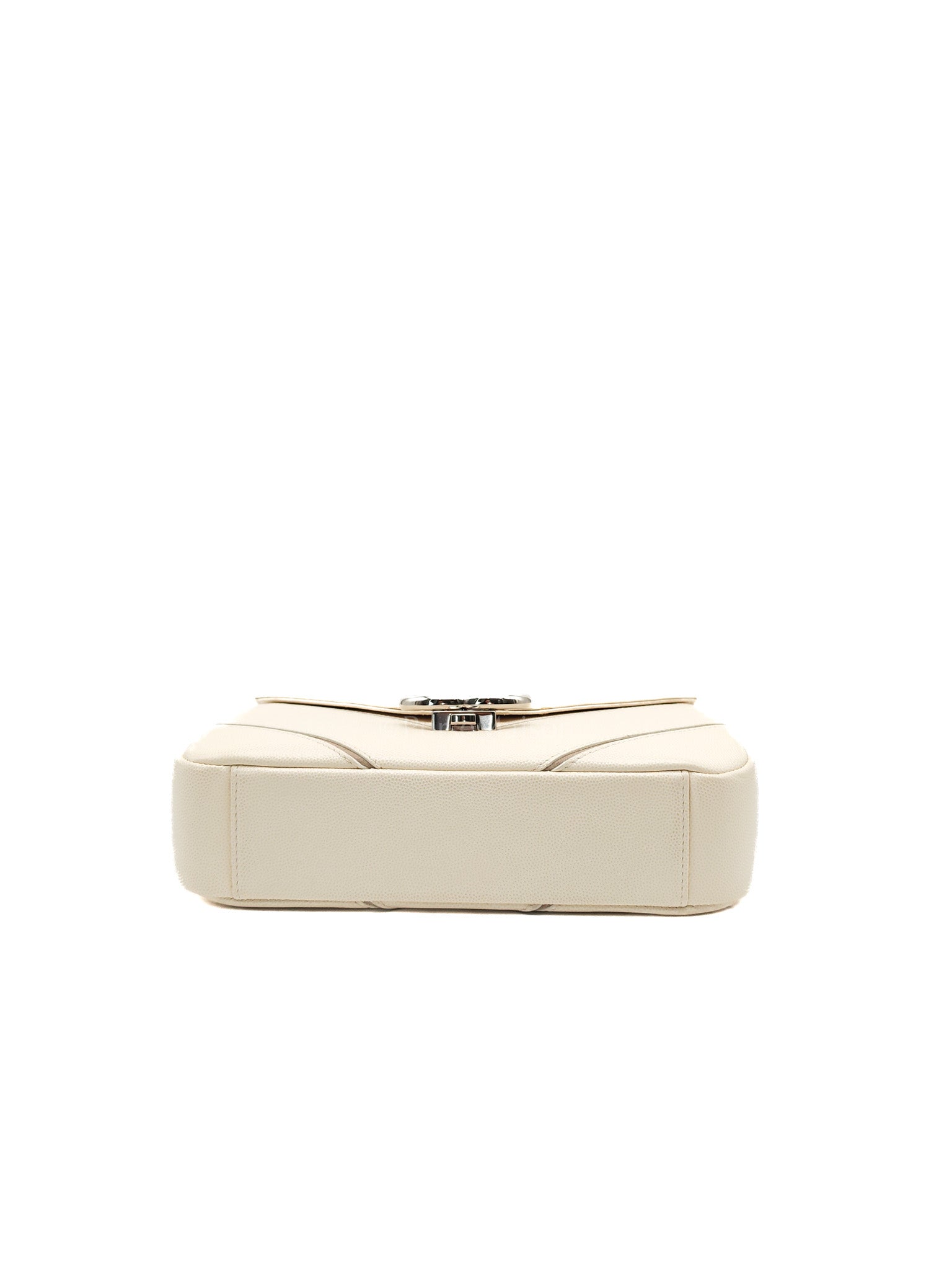 Chanel Chevron Flap Bag in White Caviar Leather & Palladium Hardware Series 23 | Purse Maison Luxury Bags Shop