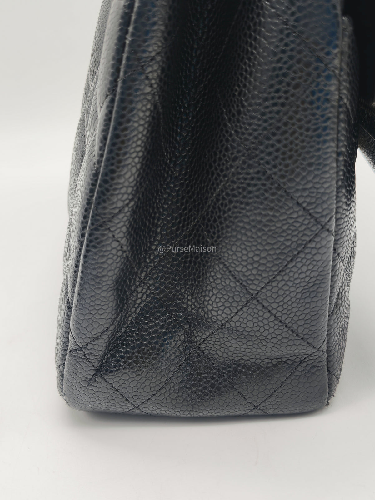 Chanel Classic Doube Flap Jumbo in Black Quilted Caviar Leather and Gold Hardware Series 16 | Purse Maison Luxury Bags Shop