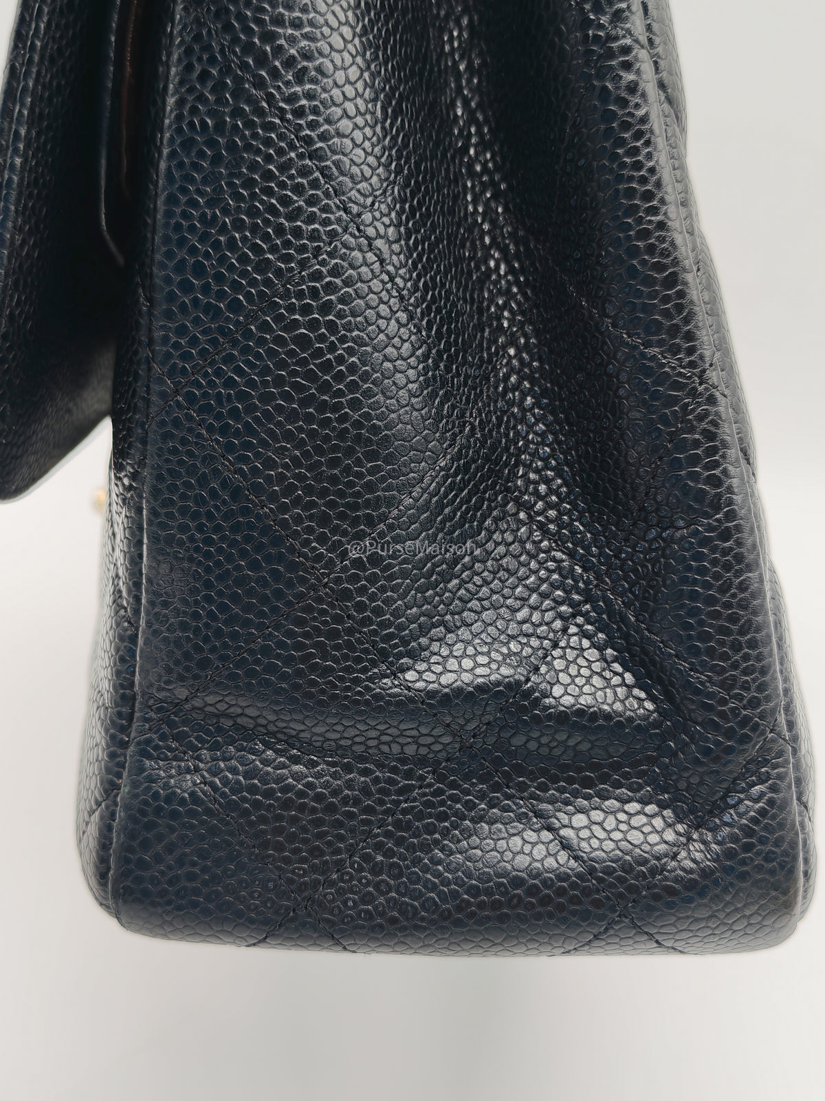 Chanel Classic Doube Flap Jumbo in Black Quilted Caviar Leather and Gold Hardware Series 16 | Purse Maison Luxury Bags Shop