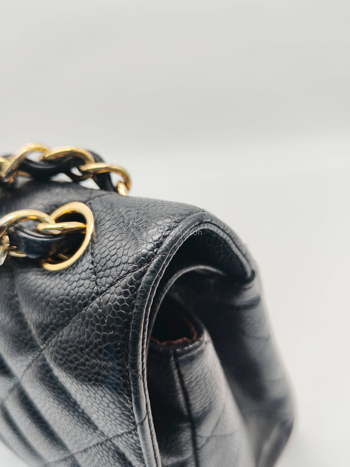 Chanel Classic Doube Flap Jumbo in Black Quilted Caviar Leather and Gold Hardware Series 16 | Purse Maison Luxury Bags Shop