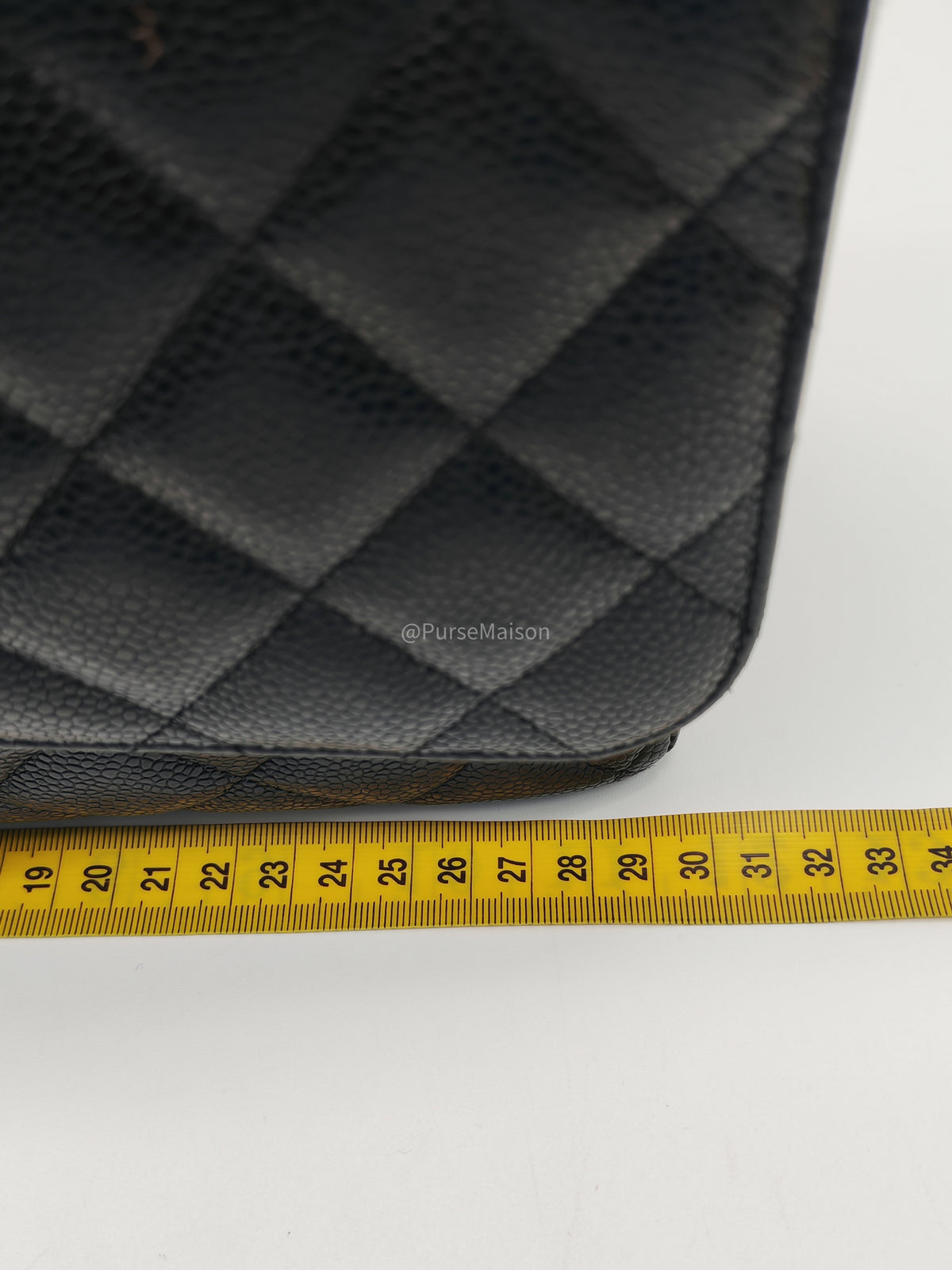 Chanel Classic Doube Flap Jumbo in Black Quilted Caviar Leather and Gold Hardware Series 16 | Purse Maison Luxury Bags Shop