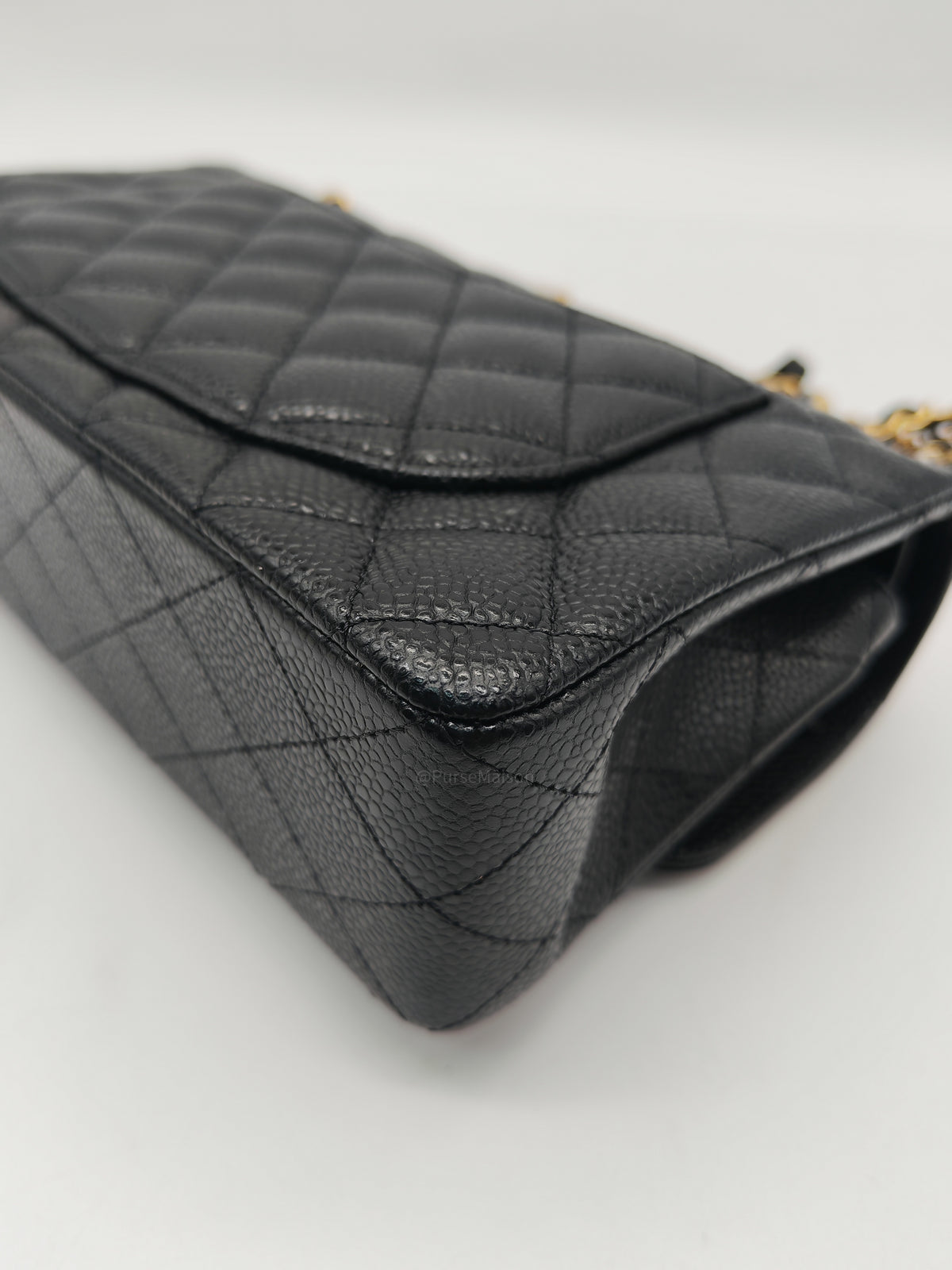 Chanel Classic Double Flap Bag Small in Black Caviar Leather Gold Hardware Microchip CX****KJ | Purse Maison Luxury Bags Shop