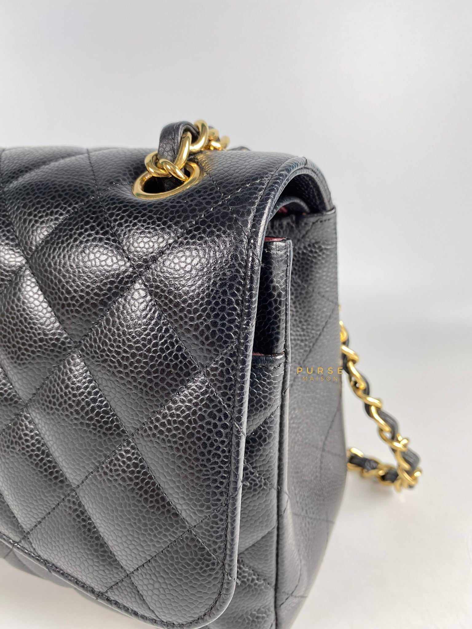 Chanel Classic Double Flap Jumbo Black Caviar Leather and Gold Hardware Series 14