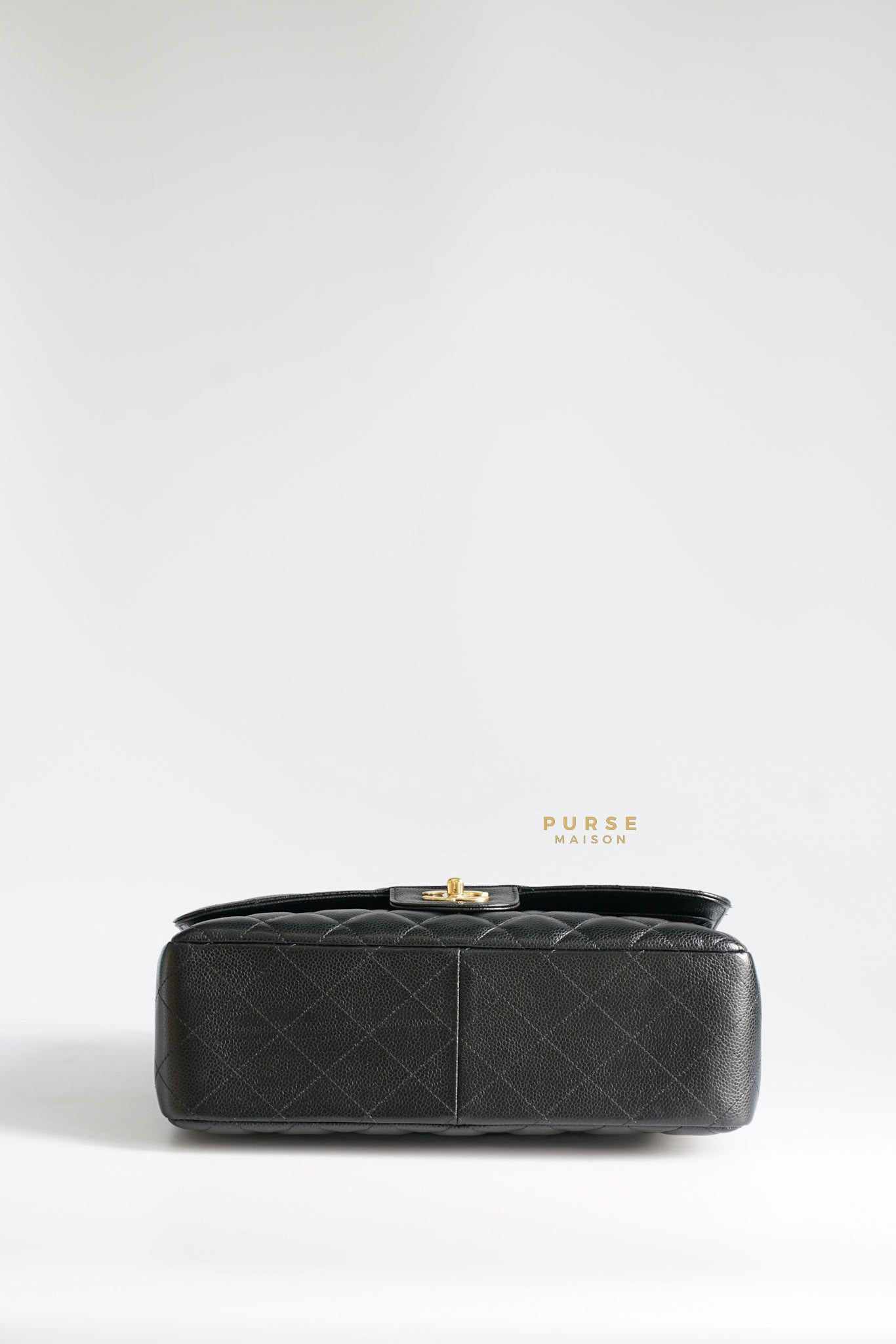 Chanel Classic Double Flap Jumbo Black Caviar Leather and Gold Hardware Series 14