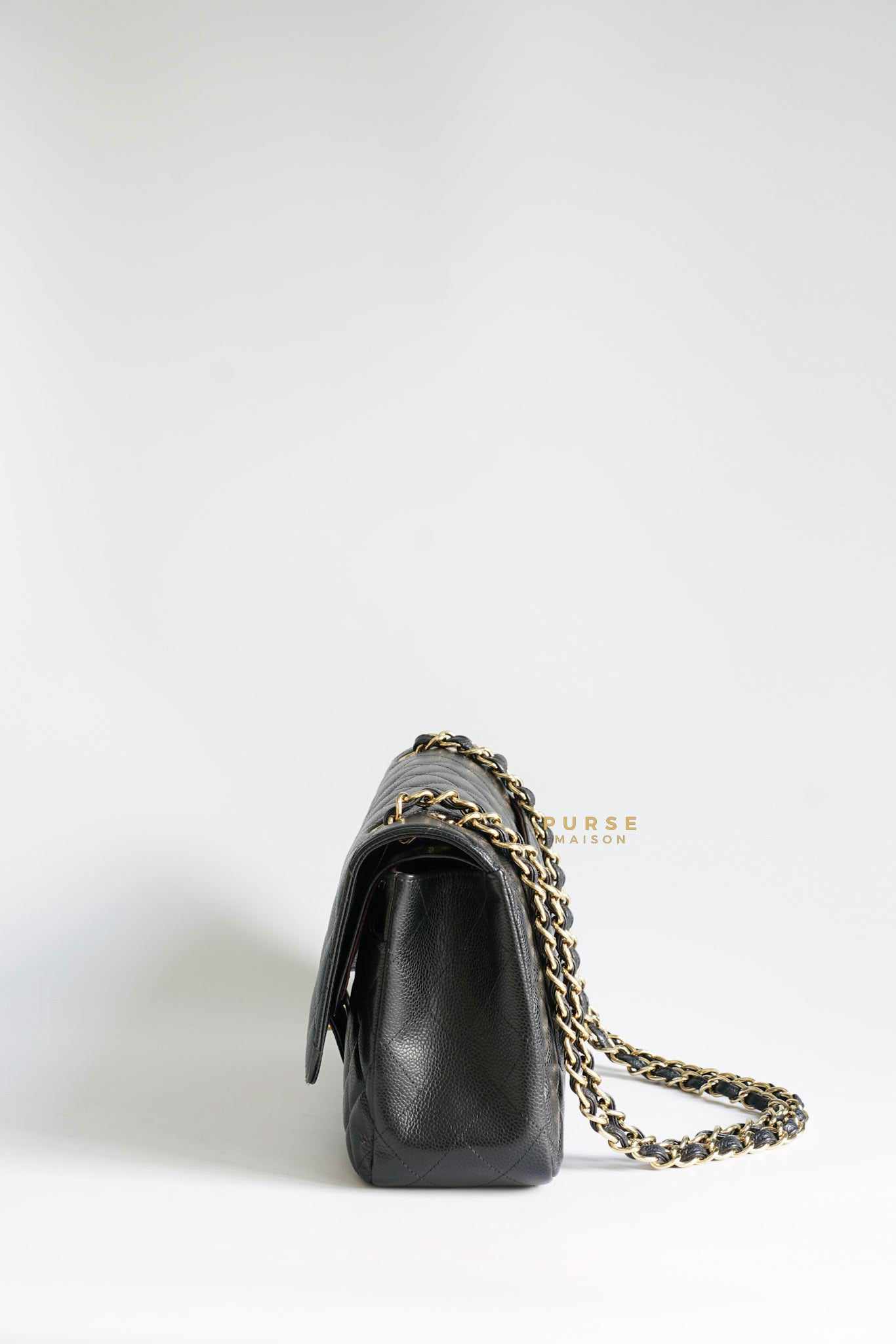 Chanel Classic Double Flap Jumbo Black Caviar Leather and Gold Hardware Series 14