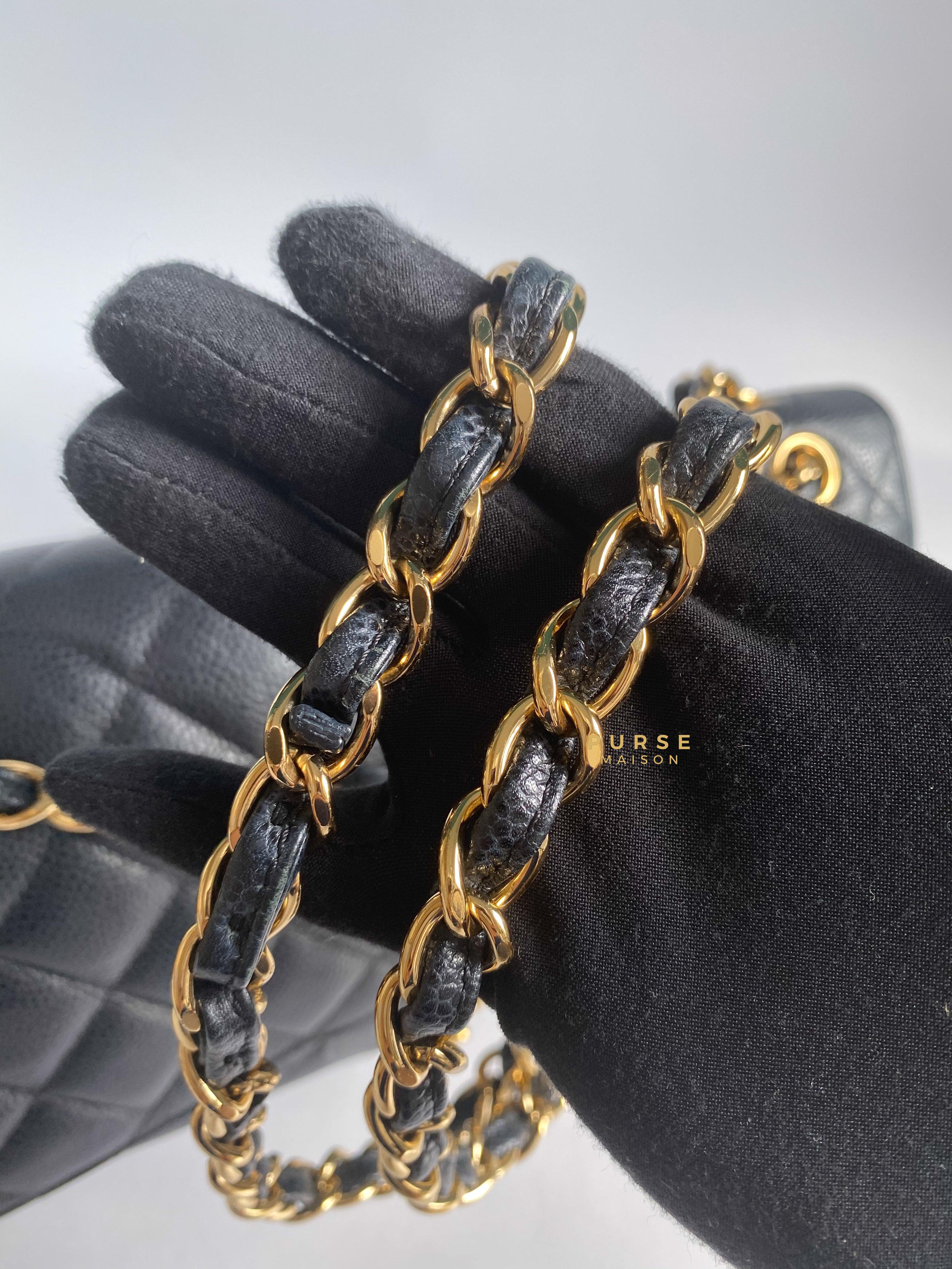 Chanel Classic Double Flap Jumbo Black Caviar Leather and Gold Hardware Series 22 | Purse Maison Luxury Bags Shop