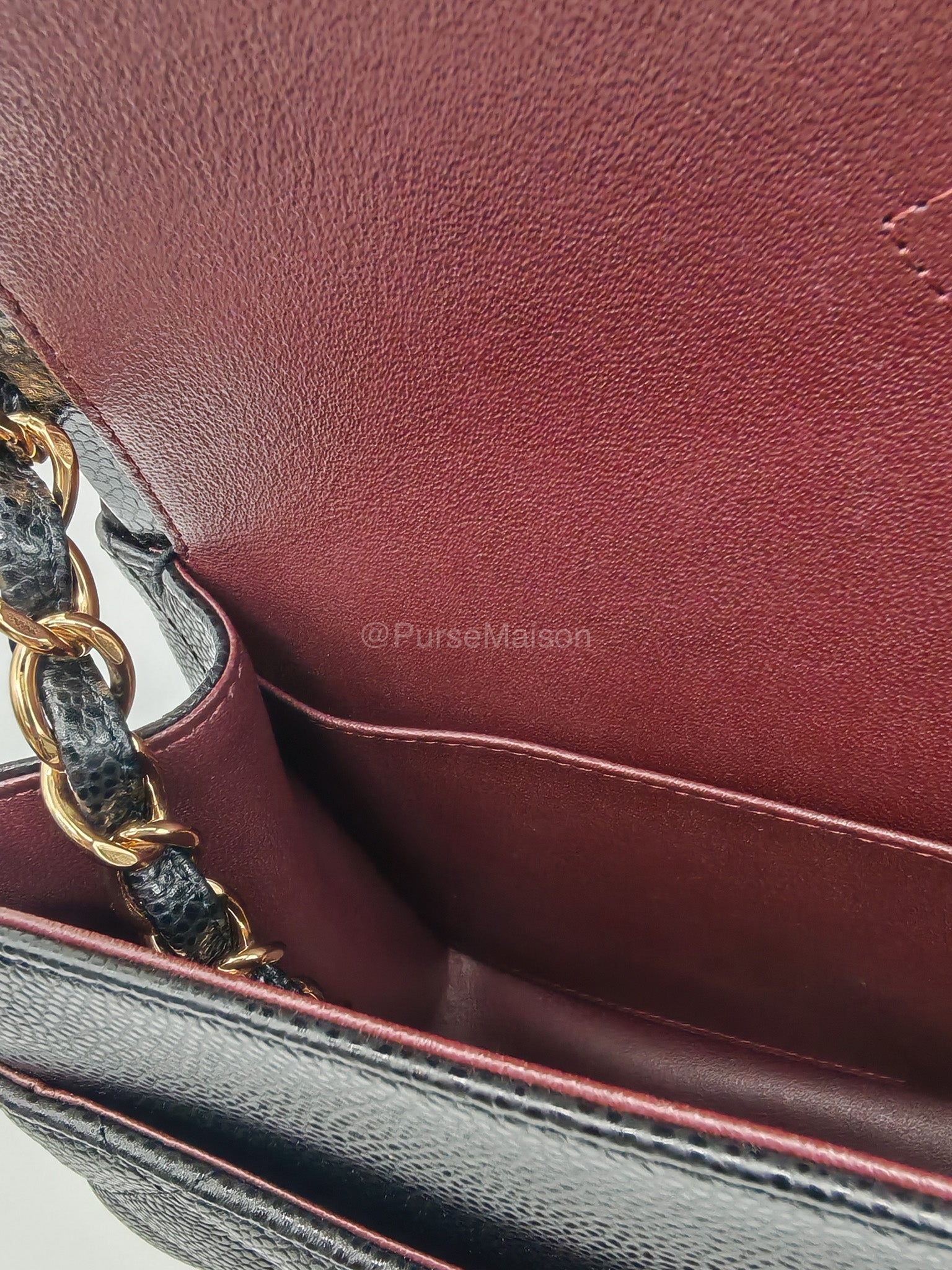 Chanel Classic Double Flap Jumbo in Black Caviar Leather Gold Hardware (Series 27) | Purse Maison Luxury Bags Shop
