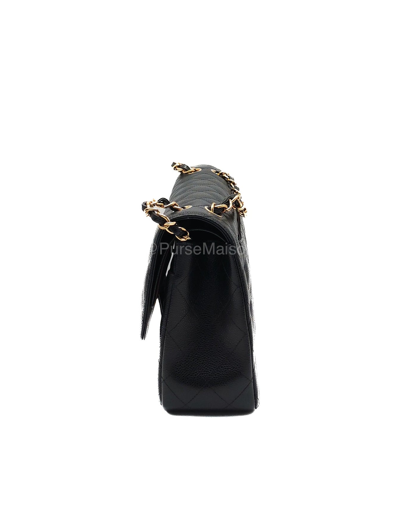 Chanel Classic Double Flap Jumbo in Black Caviar Leather Gold Hardware (Series 27) | Purse Maison Luxury Bags Shop