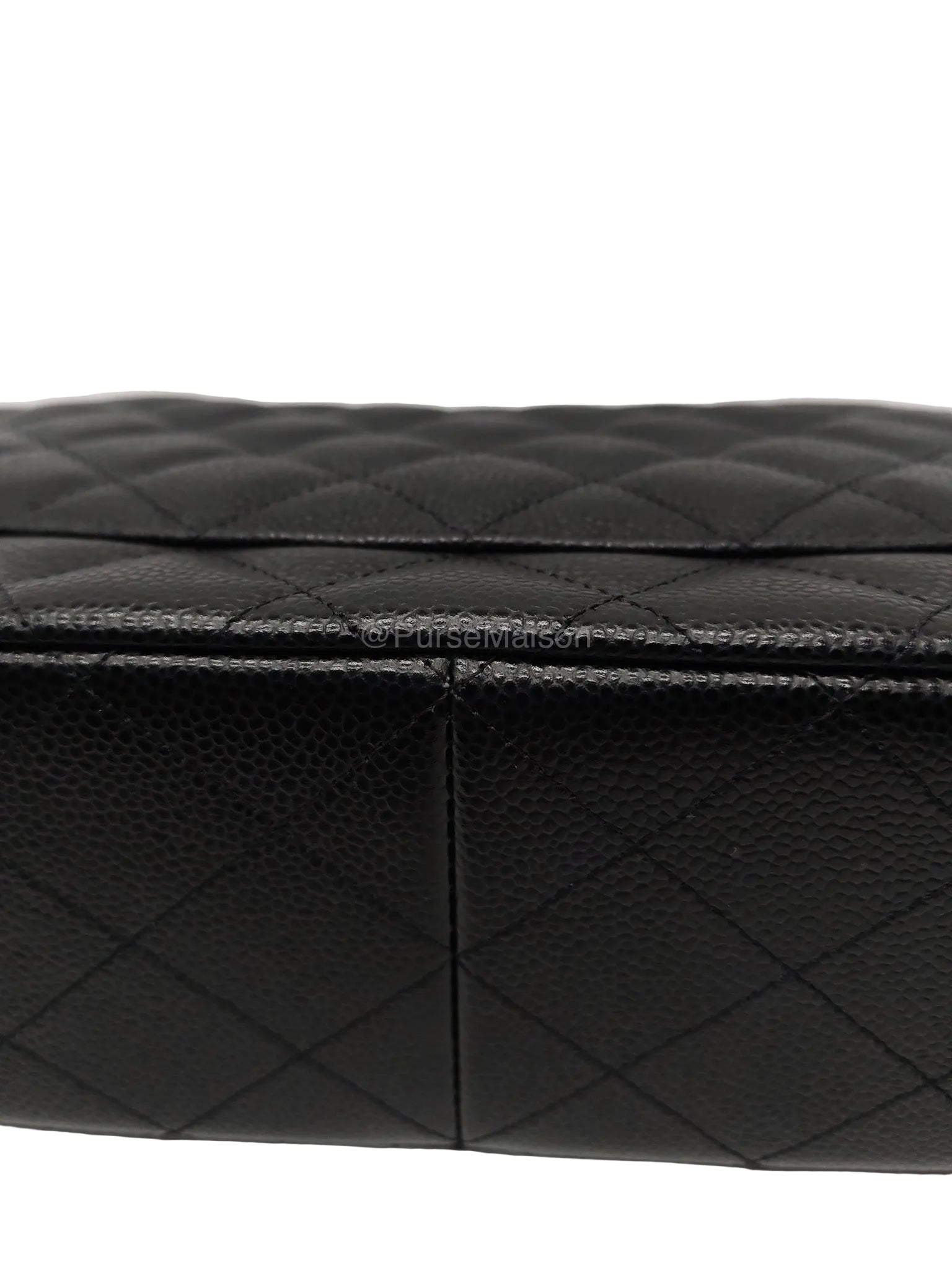 Chanel Classic Double Flap Jumbo in Black Caviar Leather Gold Hardware (Series 27) | Purse Maison Luxury Bags Shop