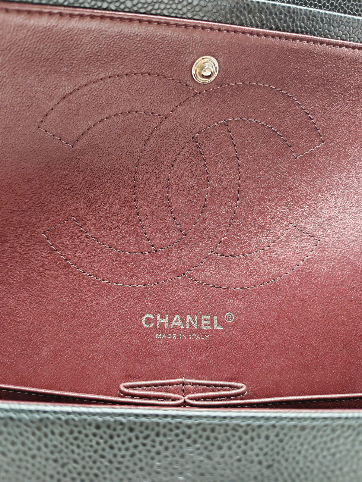 Chanel Classic Double Flap Jumbo in Black Quilted Caviar Leather and Silver Hardware Series 24 | Purse Maison Luxury Bags Shop